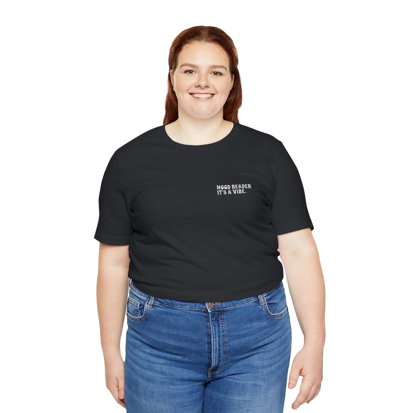 "Mood Readers. It's a Vibe." - Embroidered Literary Tee (White Text)