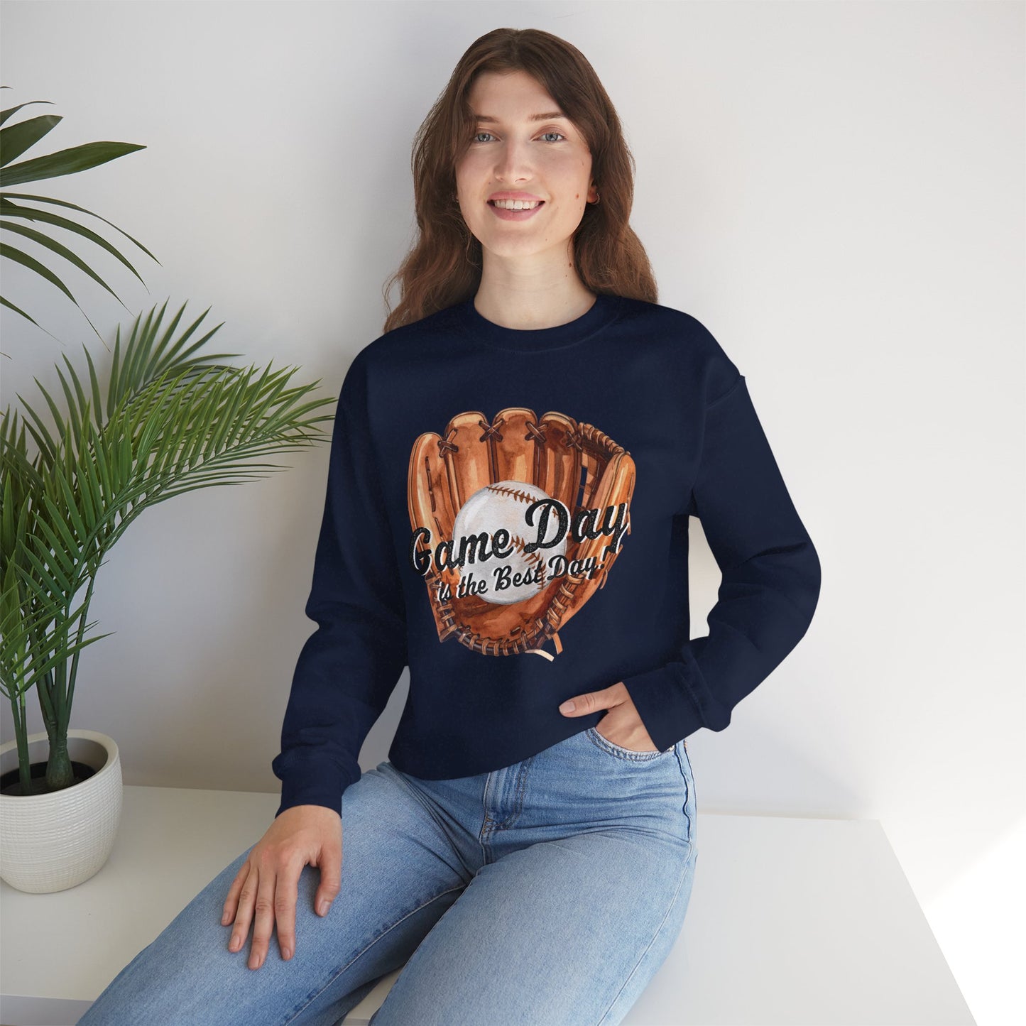 Game Day Baseball Sweatshirt — "Game Day is the Best Day" Crewneck
