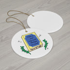 Book Lover Ceramic Ornament — “I like to read very much. Perhaps too much.”