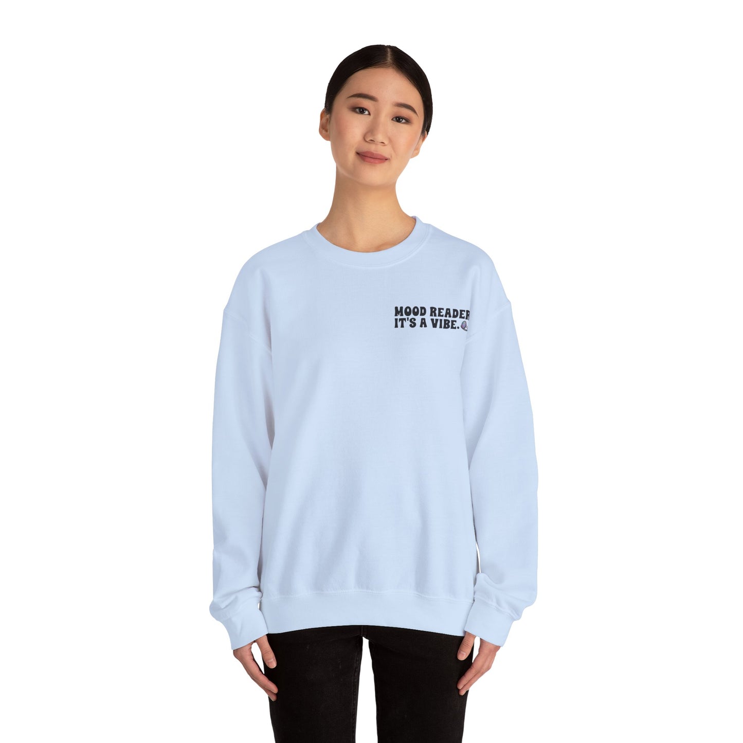 "Mood Reader It's a Vibe" - Cozy Bookish Graphic Sweatshirt (Black Text)
