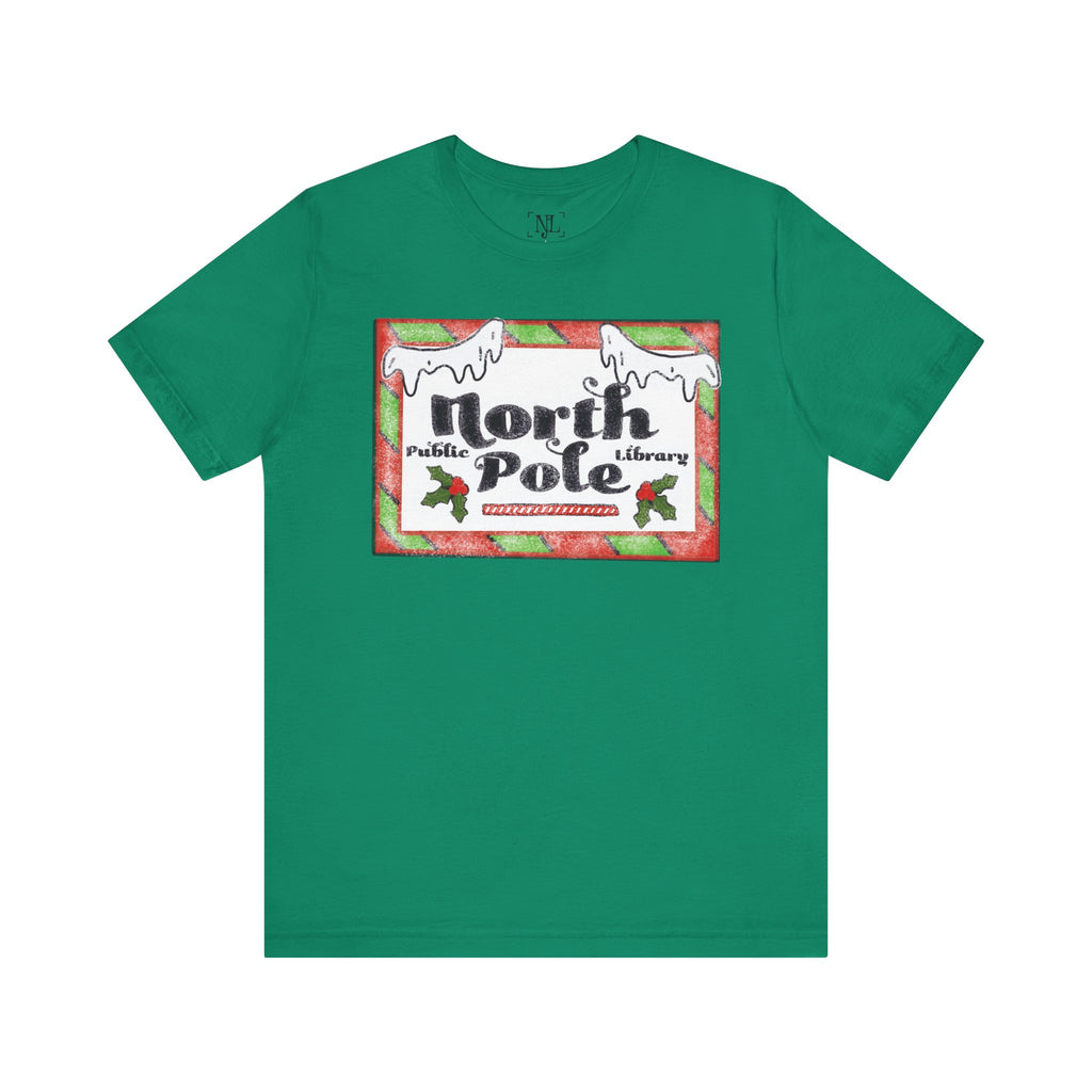 North Pole Library Short Sleeve Christmas Tee