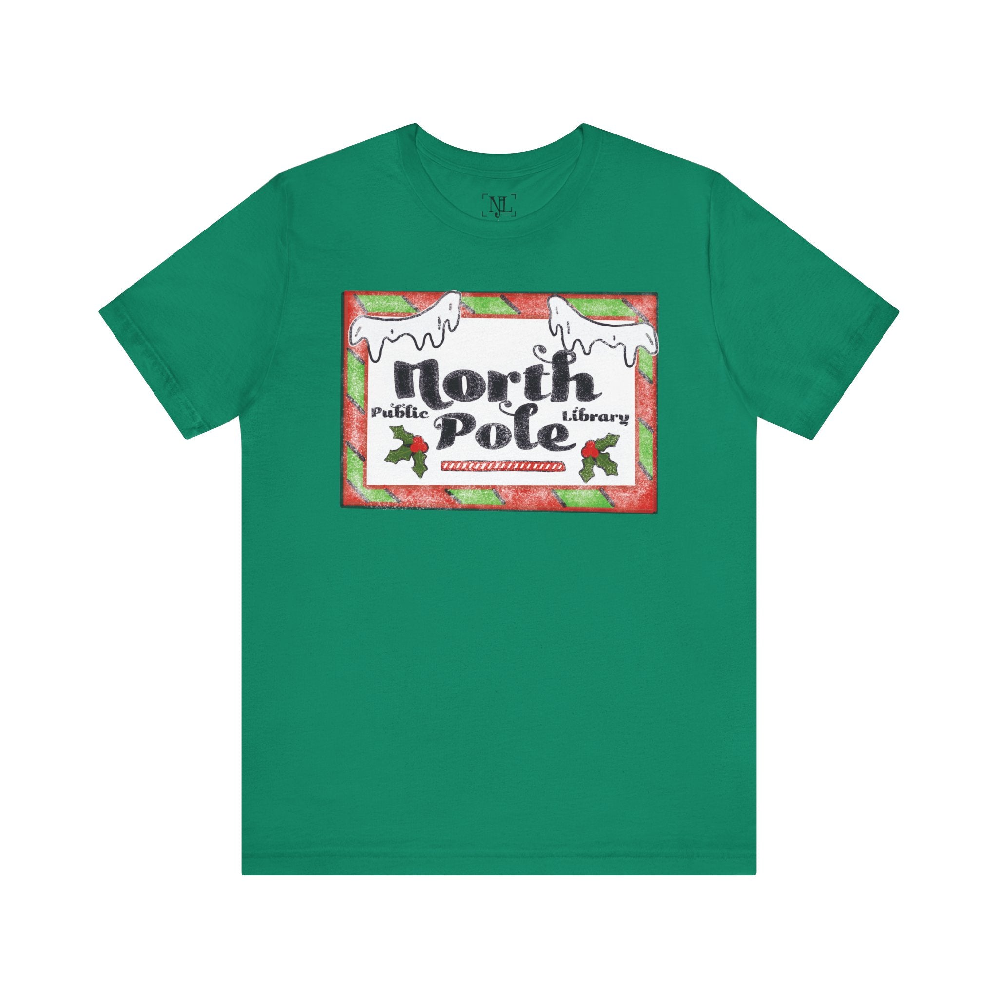 North Pole Library Short Sleeve Christmas Tee