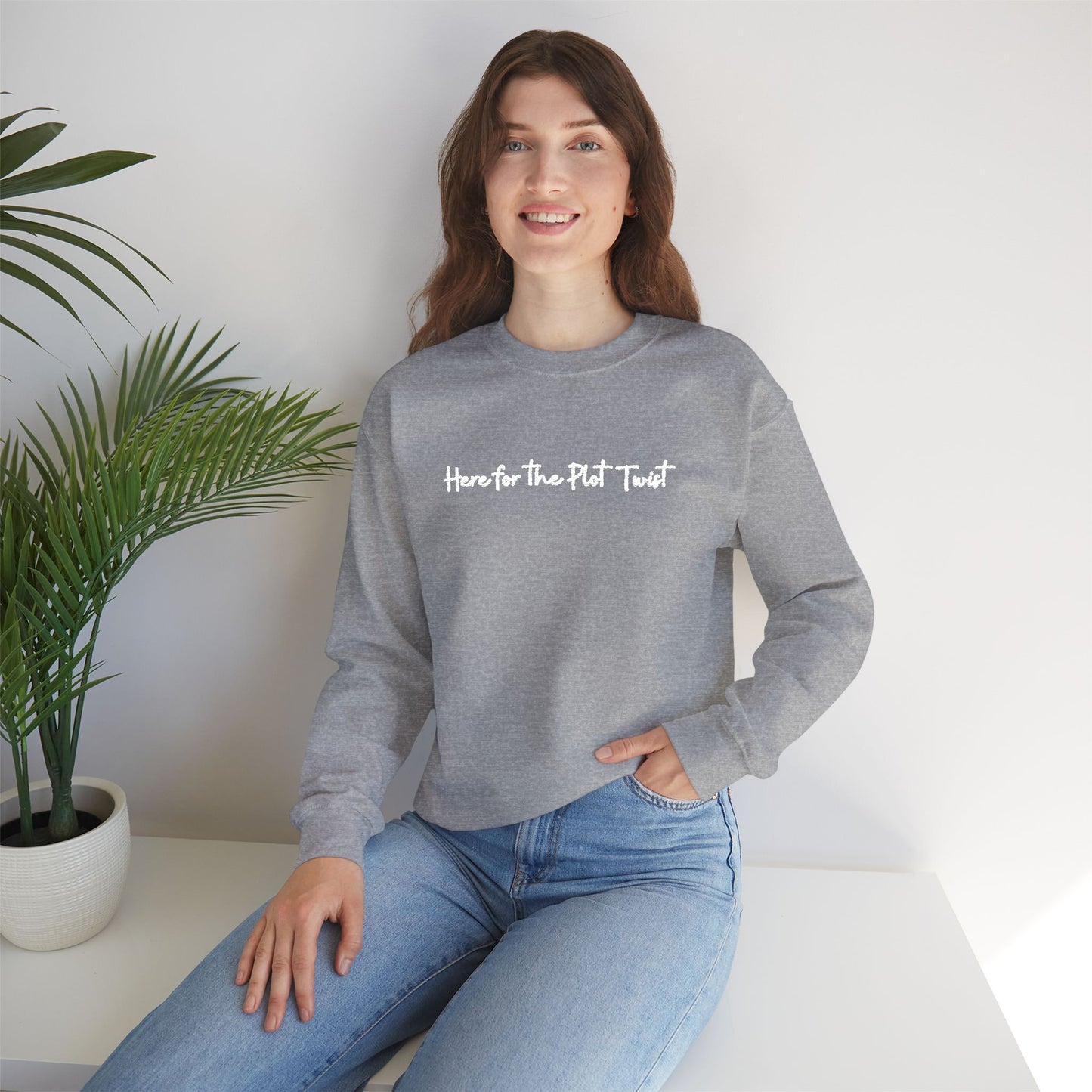 Here for the Plot Twist - Bookish Villa Inspired Embroidered Sweatshirt