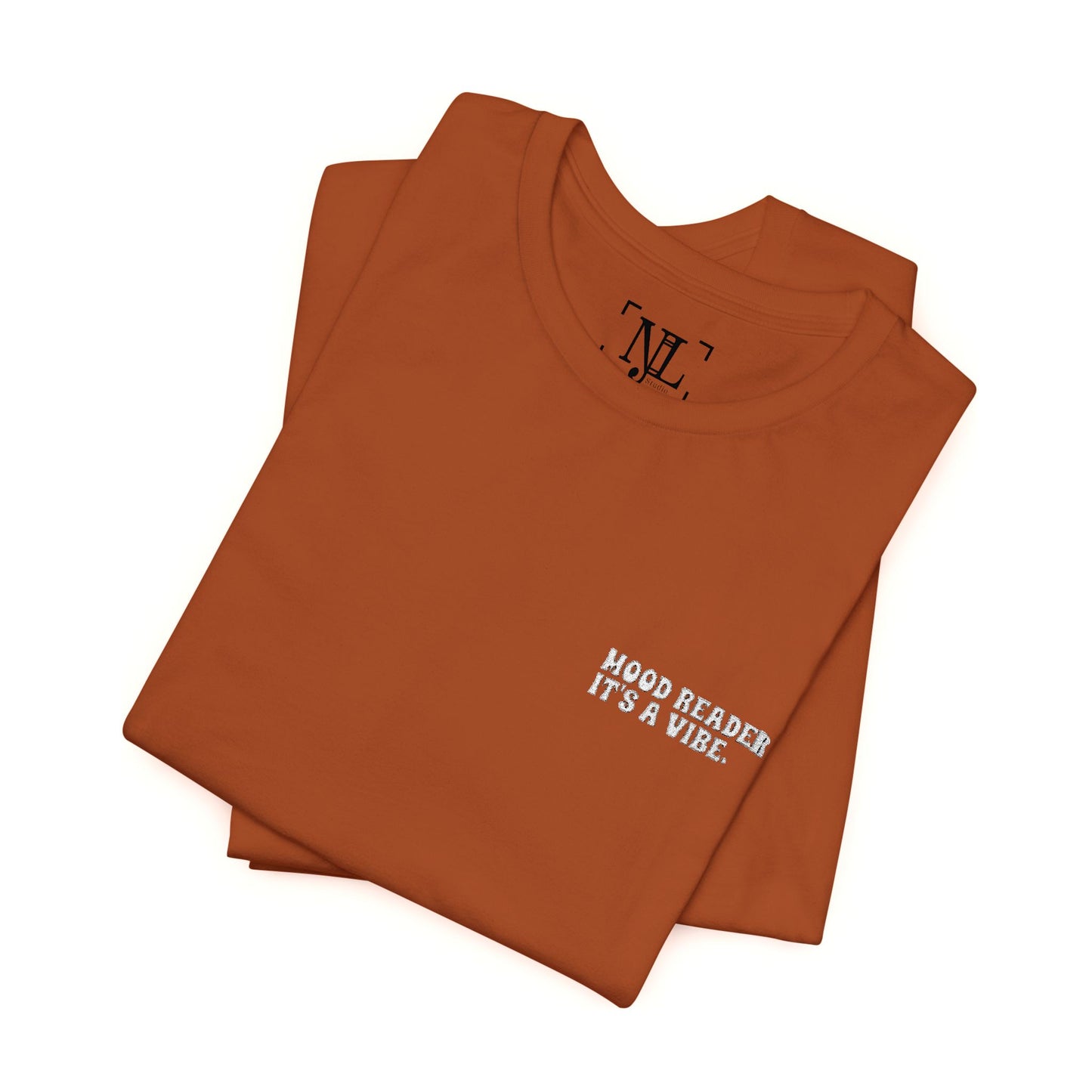 "Mood Readers. It's a Vibe." - Embroidered Literary Tee (White Text)