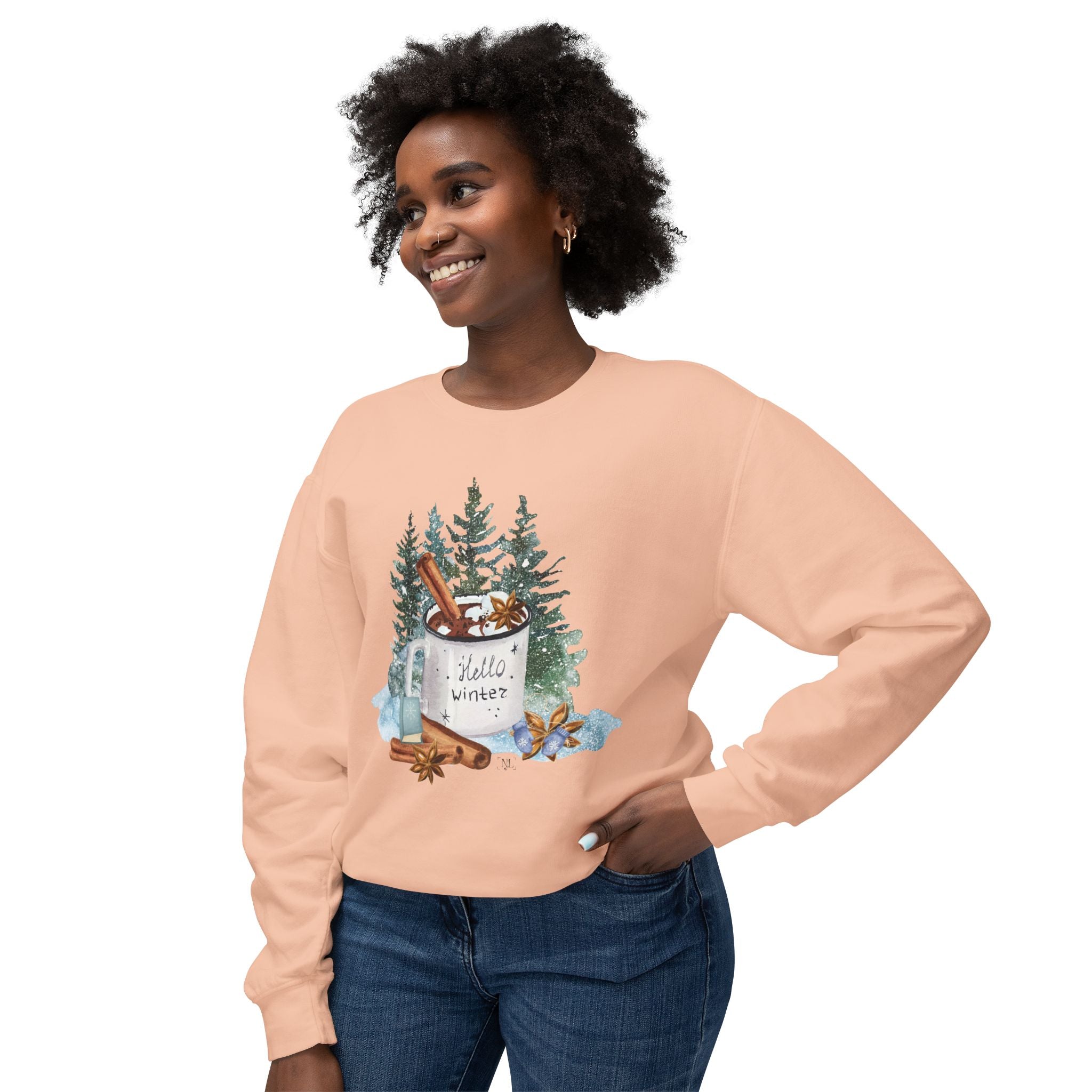Hello Winter Mug Crewneck Sweatshirt