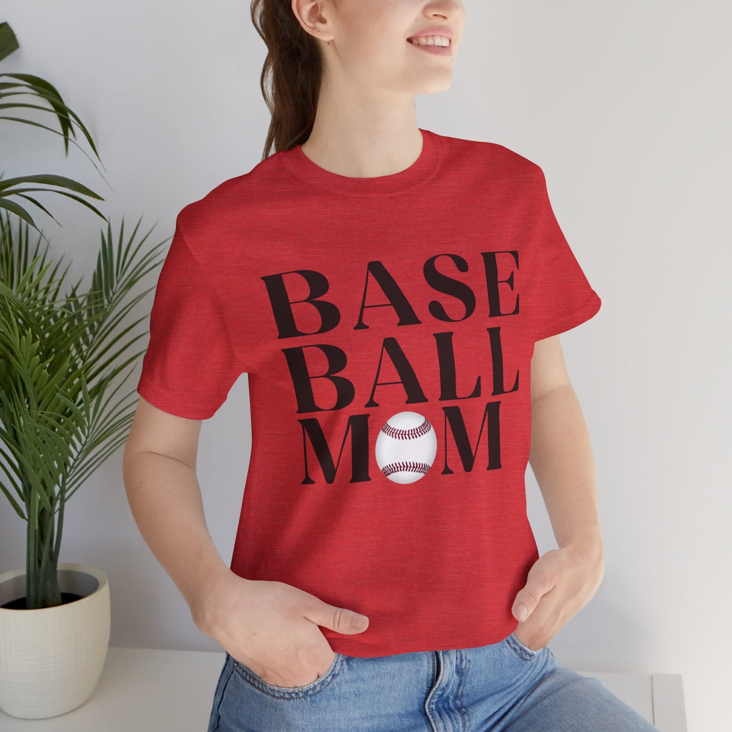 Baseball Mom T-Shirt – Retro Script with Baseball Graphic