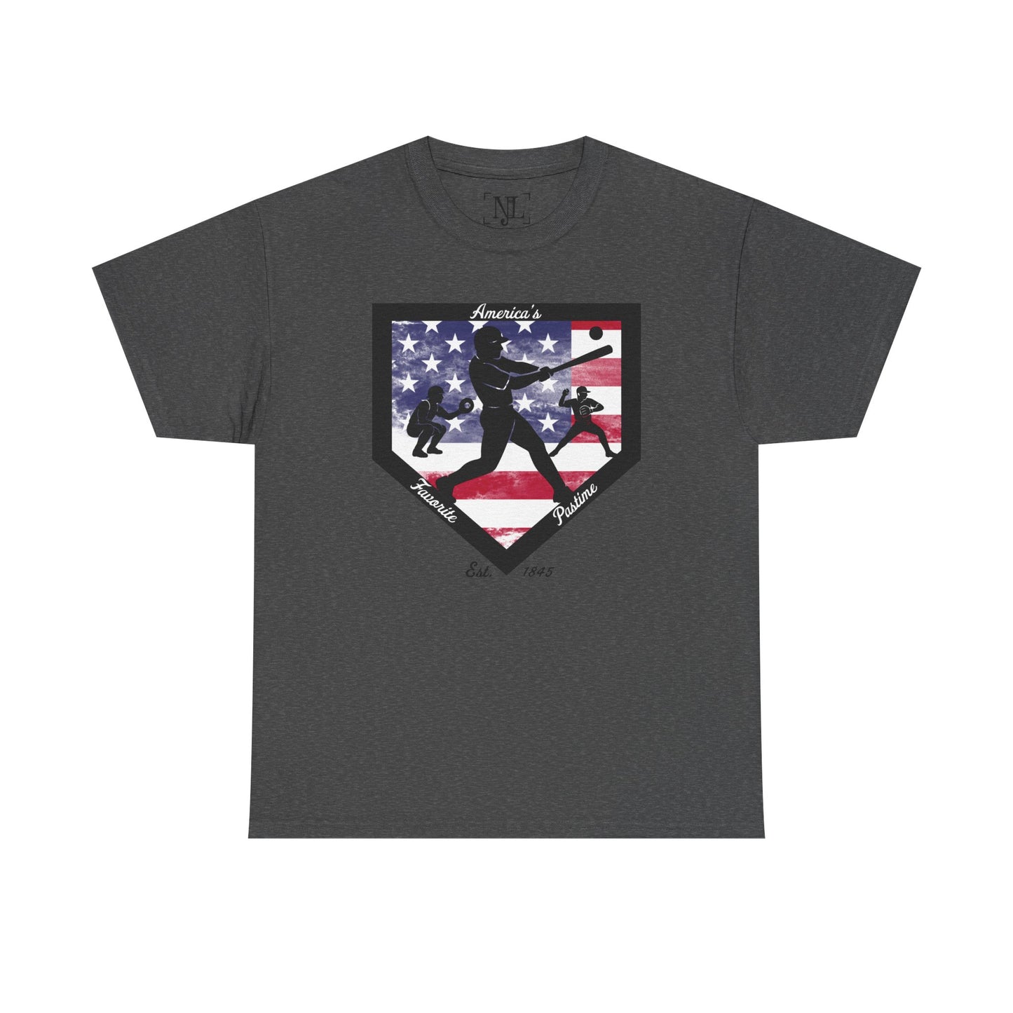 Baseball Home Plate American Flag T‑Shirt – America's Favorite Pastime Design
