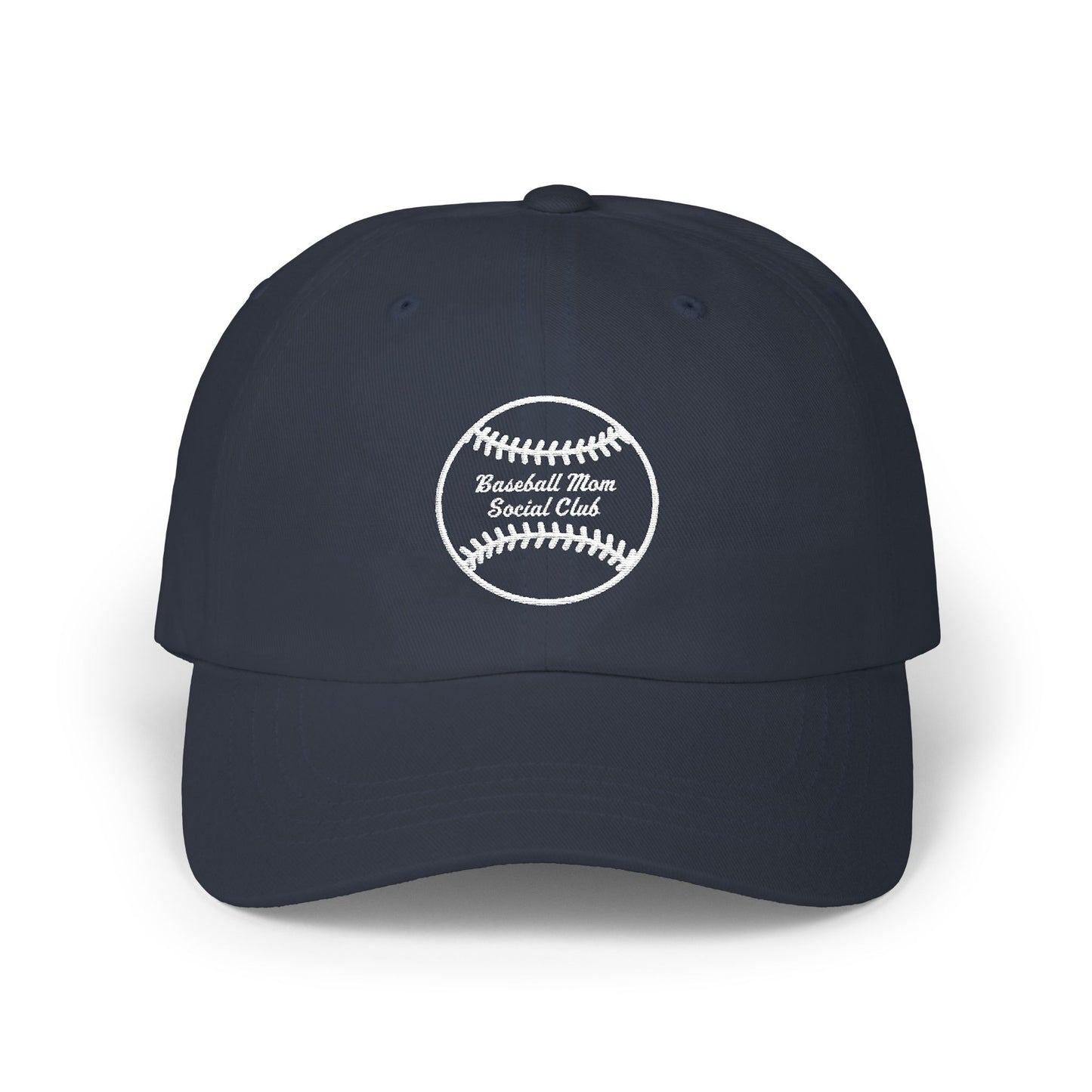 Baseball Mom Social Club - Dad Cap White Embroidered