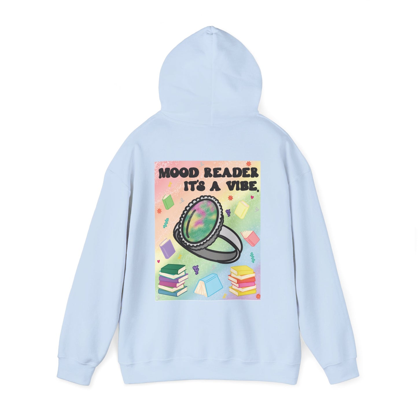 Mood Reader It's a Vibe Book Lover Pullover Graphic Hoodie (Black Text)