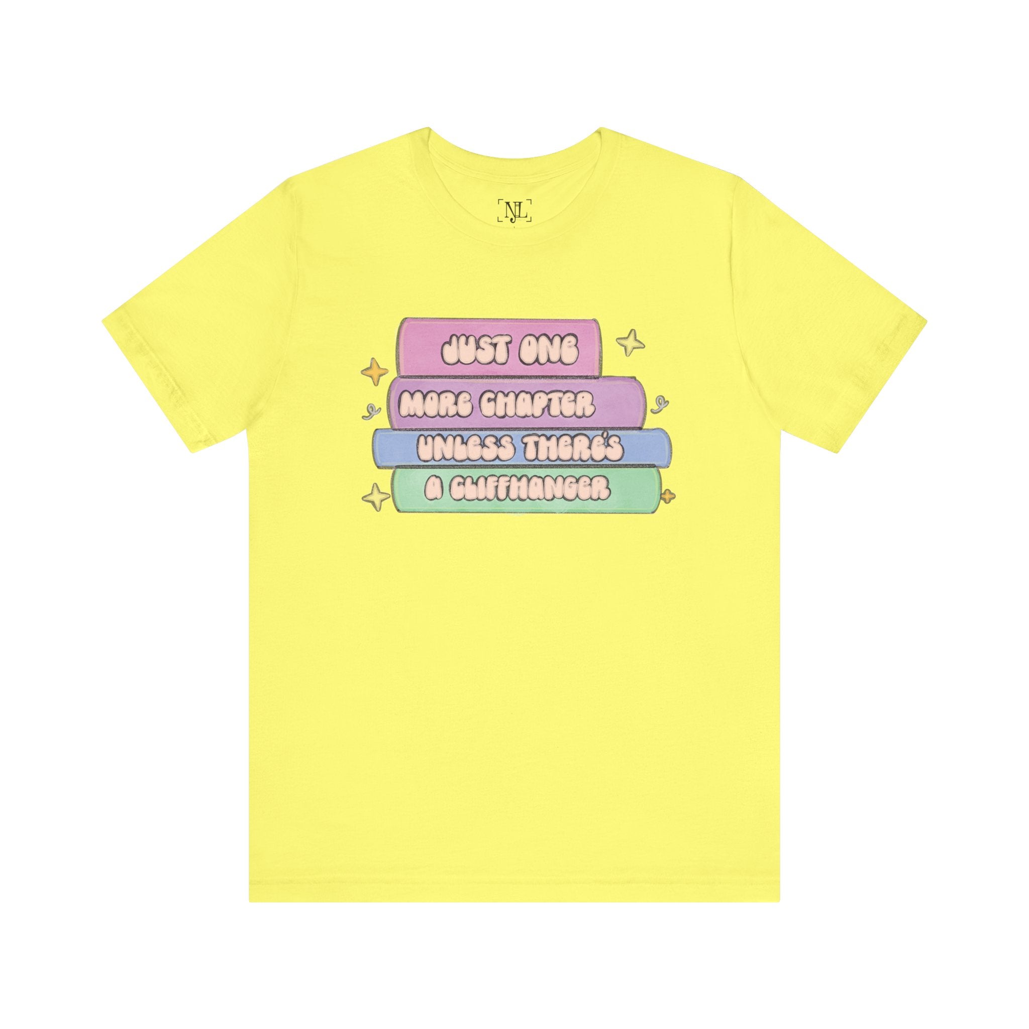 Book Lover Tee — "Just One More Chapter Unless There’s A Cliffhanger" Pastel Graphic