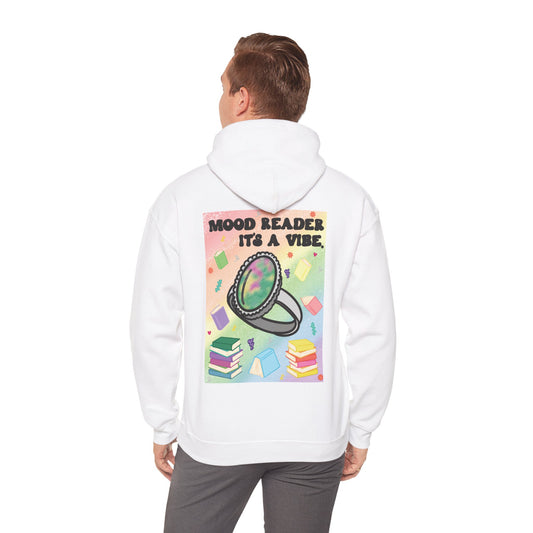 Mood Reader It's a Vibe Book Lover Pullover Graphic Hoodie (Black Text)
