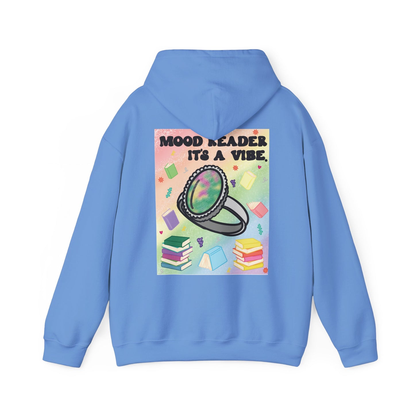 Mood Reader It's a Vibe Book Lover Pullover Graphic Hoodie (Black Text)