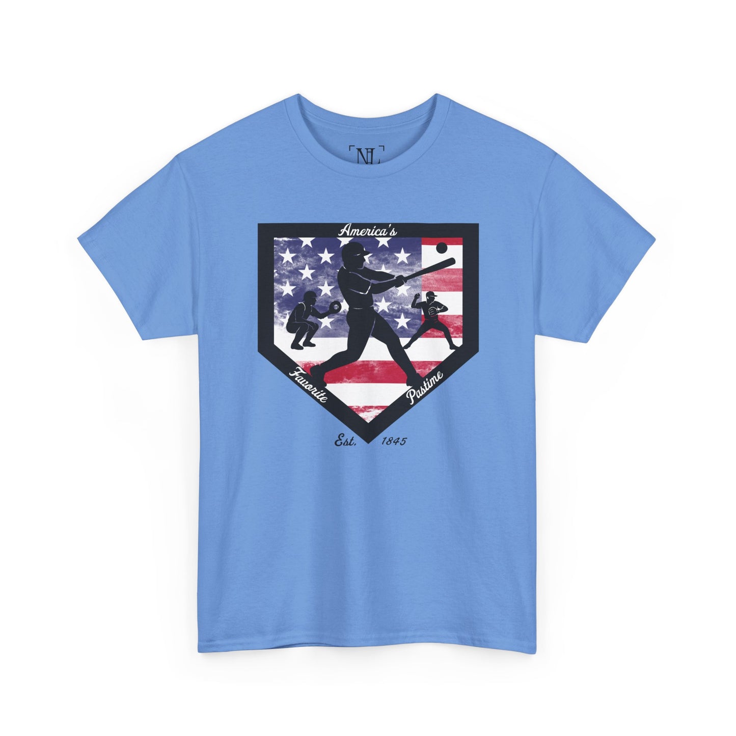 Baseball Home Plate American Flag T‑Shirt – America's Favorite Pastime Design
