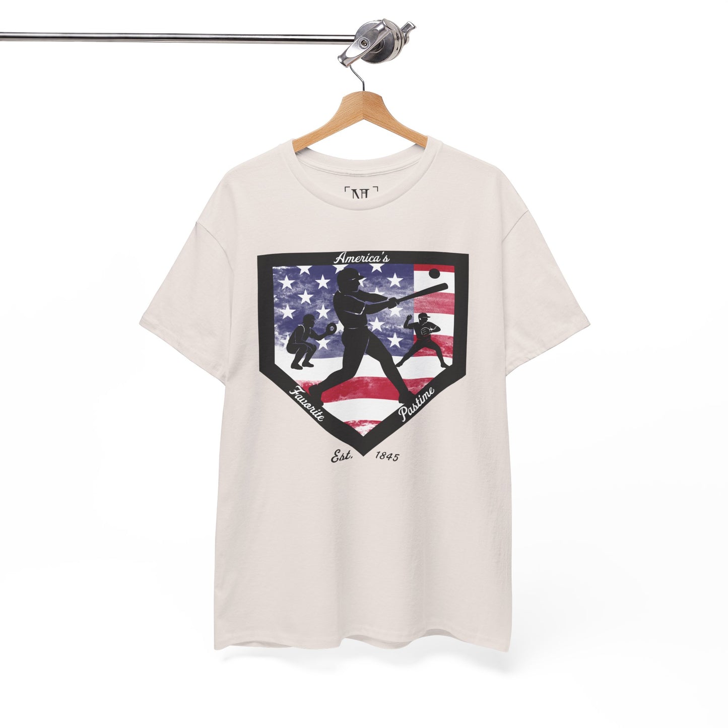 Baseball Home Plate American Flag T‑Shirt – America's Favorite Pastime Design