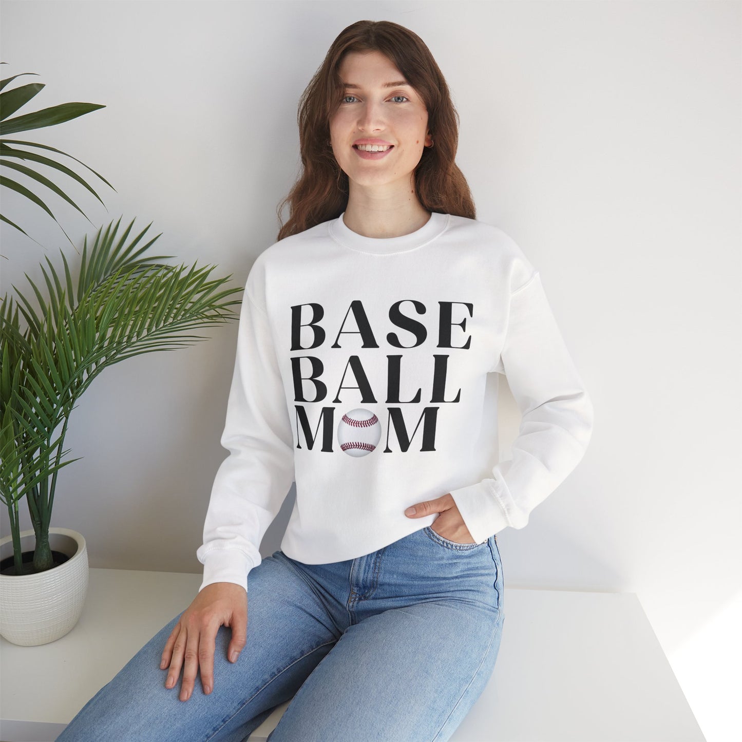 Baseball Mom Crewneck Sweatshirt - Baseball Graphic Pullover for Moms