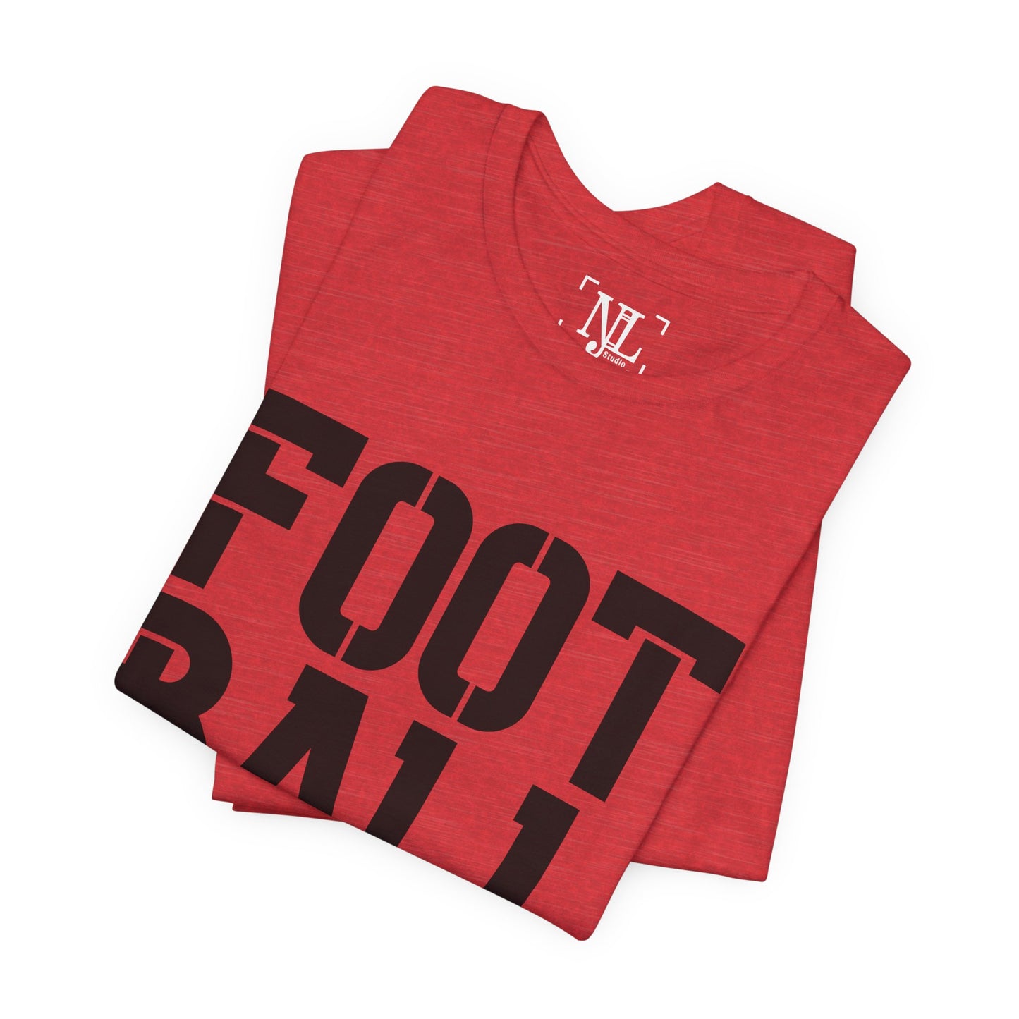 Football Mom T-Shirt – Bold Stacked Text with Football Graphic