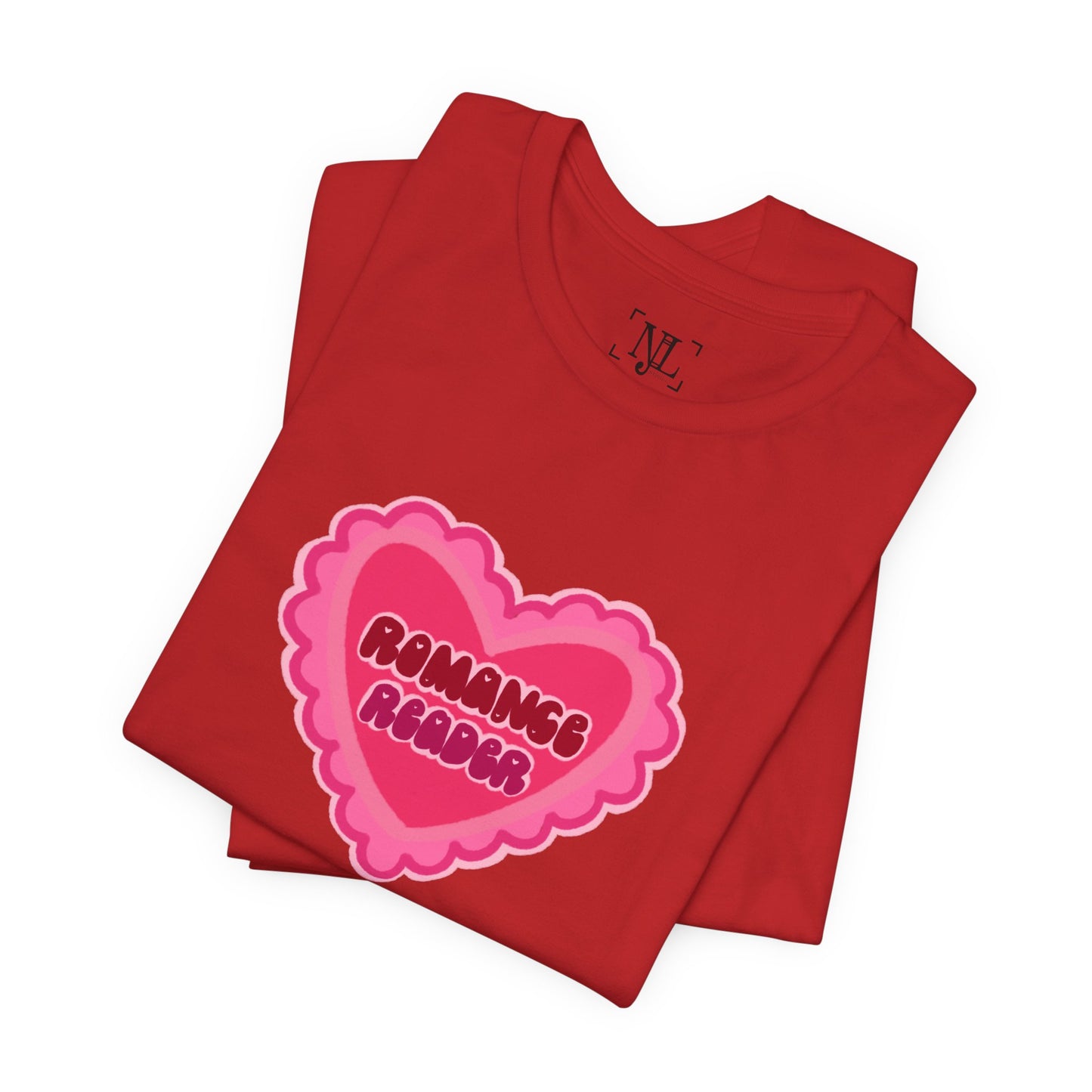 Romance Reader Heart Logo — Bookish Tee