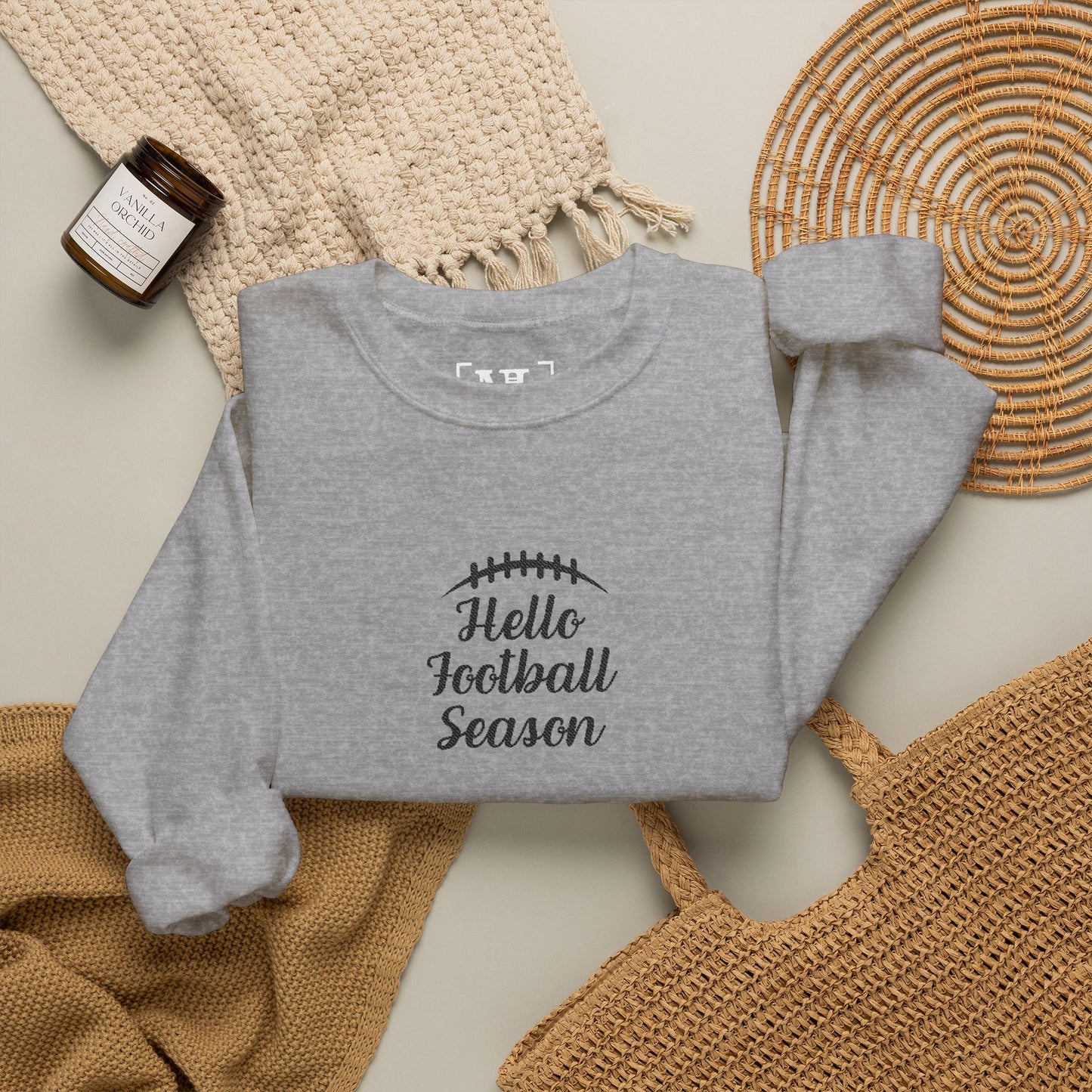 Hello Football Season Sweatshirt — Cozy Game Day Crewneck