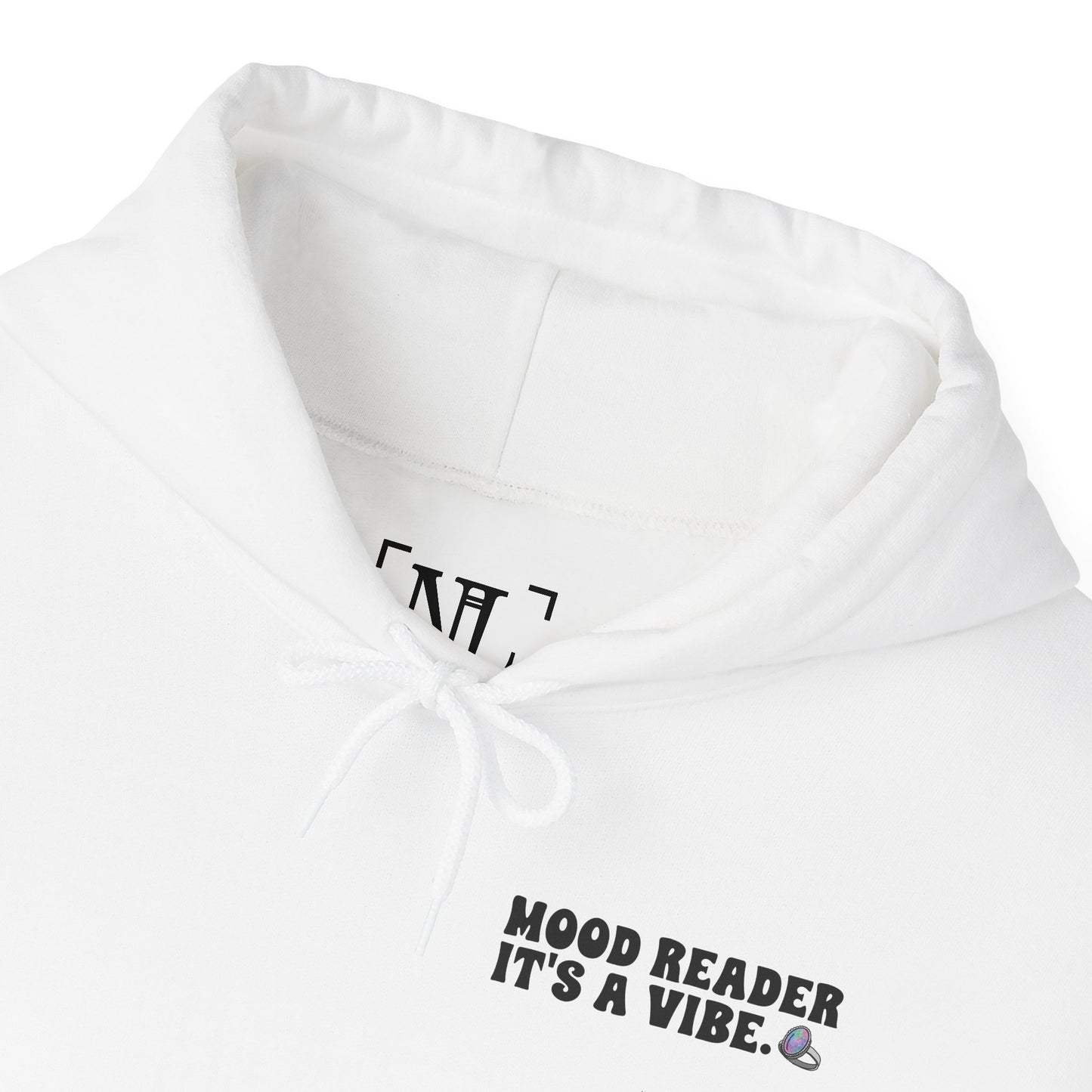 Mood Reader It's a Vibe Book Lover Pullover Graphic Hoodie (Black Text)