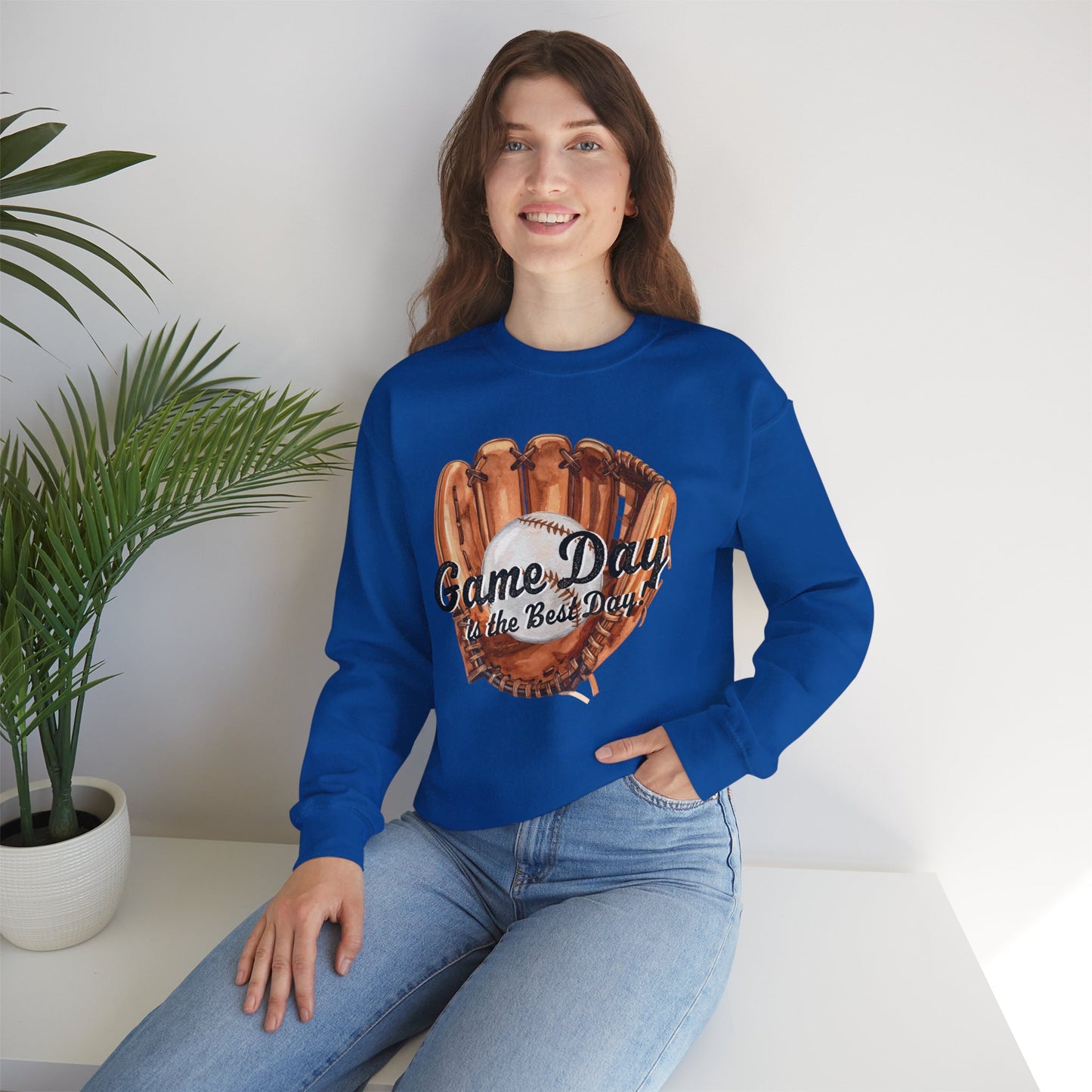 Game Day Baseball Sweatshirt — "Game Day is the Best Day" Crewneck