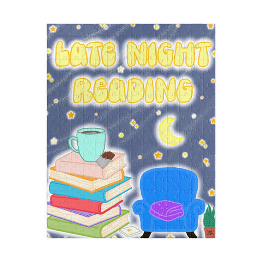 Late Night Reading Puzzle — Cozy Booklover Jigsaw (110–520 pcs)