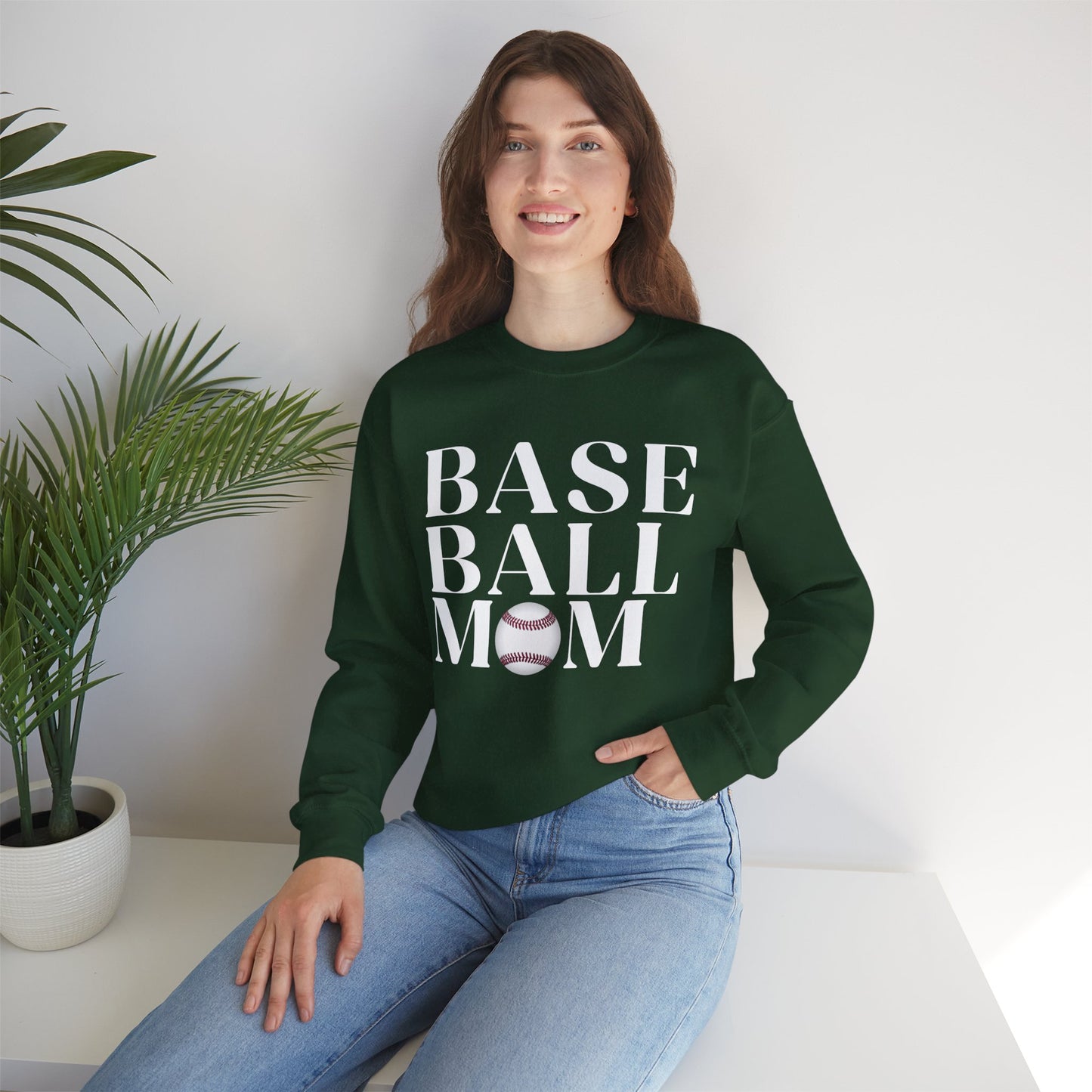 Baseball Mom Crewneck Sweatshirt - Baseball Graphic Pullover for Moms