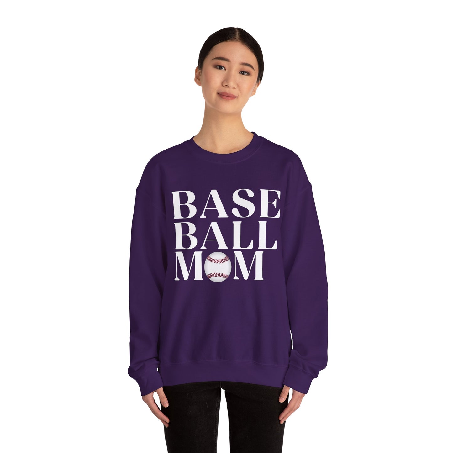 Baseball Mom Crewneck Sweatshirt - Baseball Graphic Pullover for Moms