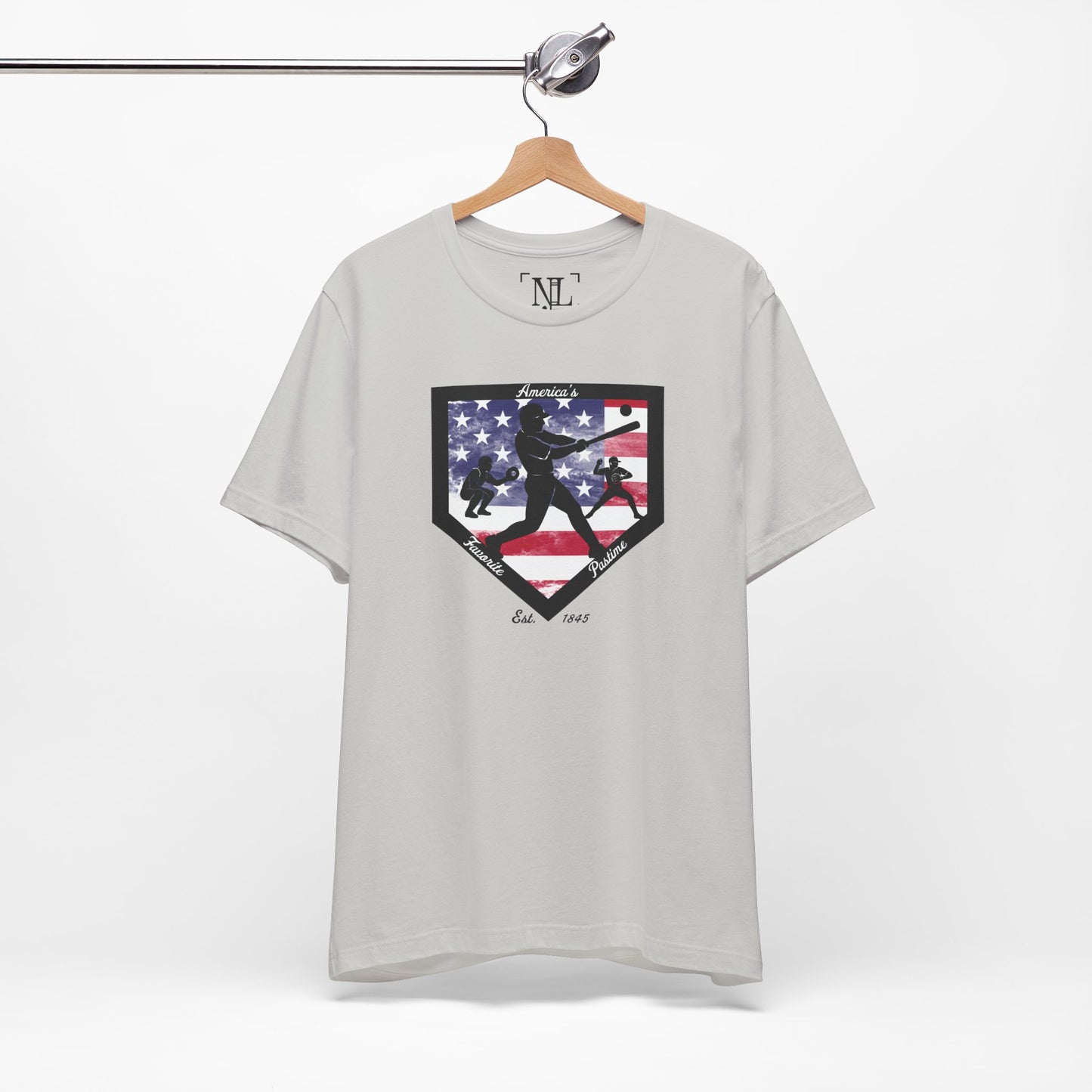 Baseball Home Plate USA Flag Tee — America's Favorite Pastime T-Shirt