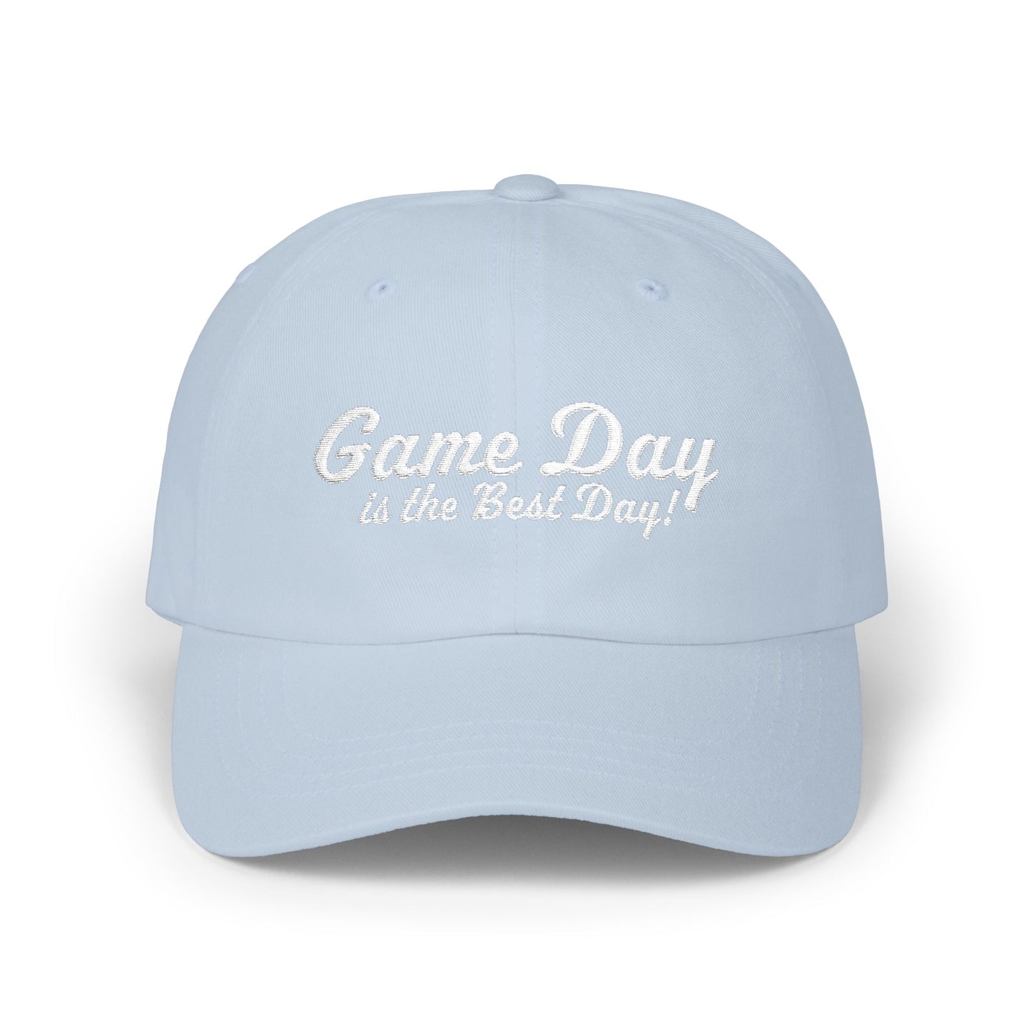 Baseball Hat "Game Day is the Best Day!" White Text Embroidered