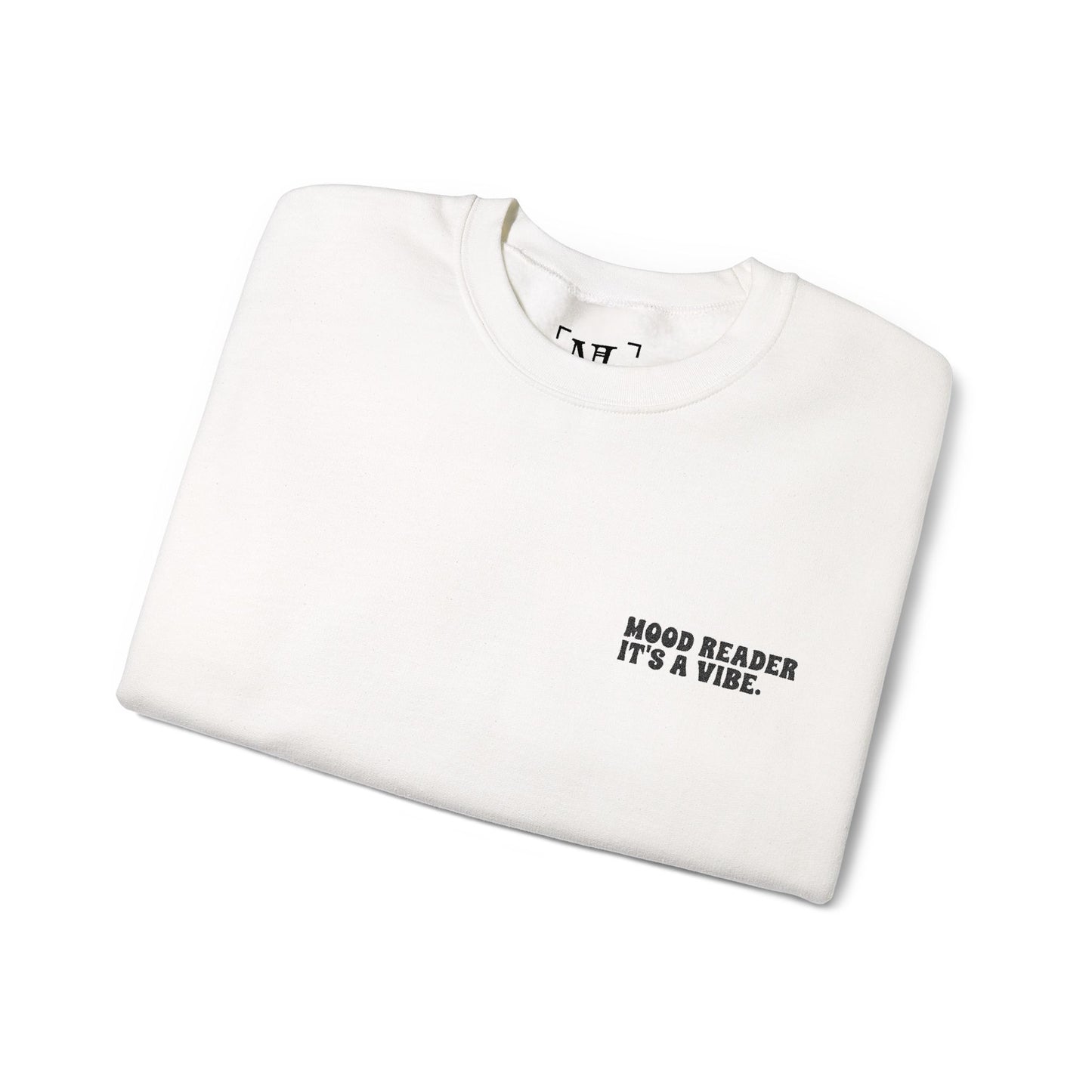 "Mood Reader. It's a Vibe - Embroidered Literary Crewneck Sweatshirt (Black Text)