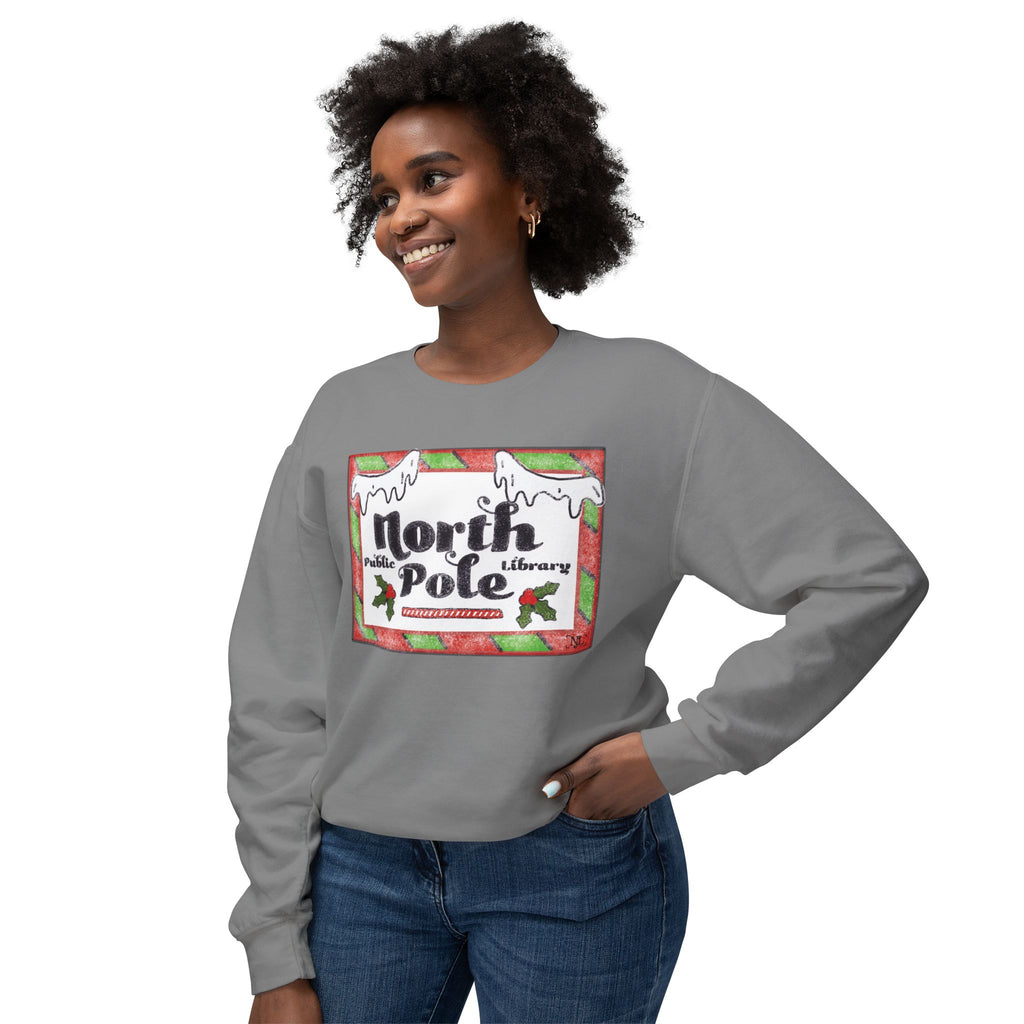 North Pole Library Christmas Crewneck Sweatshirt