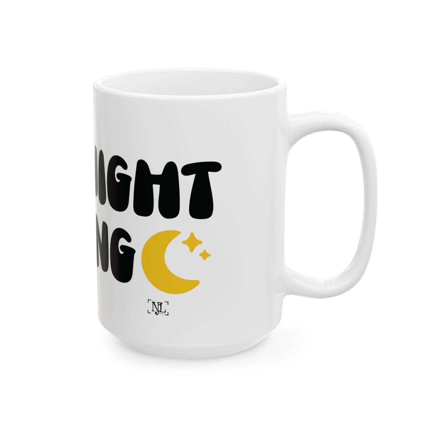 Late Night Reading Ceramic Mug — Cute Book Lover Coffee Cup (11oz & 15oz)