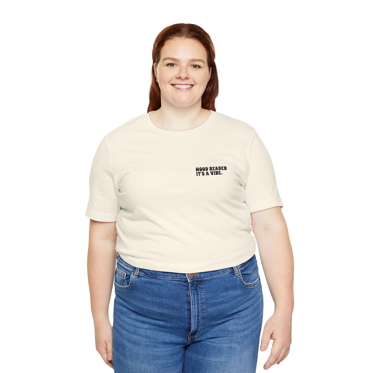 "Mood Readers. It's a Vibe." - Embroidered Literary Tee (Black Text)
