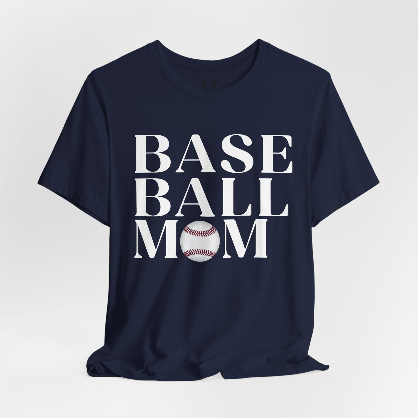 Baseball Mom T-Shirt – Retro Script with Baseball Graphic