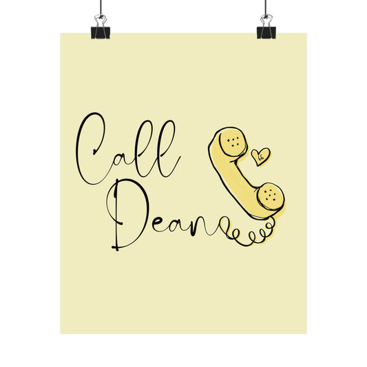 Call Dean - Hockey Romance Inspired Wall Art