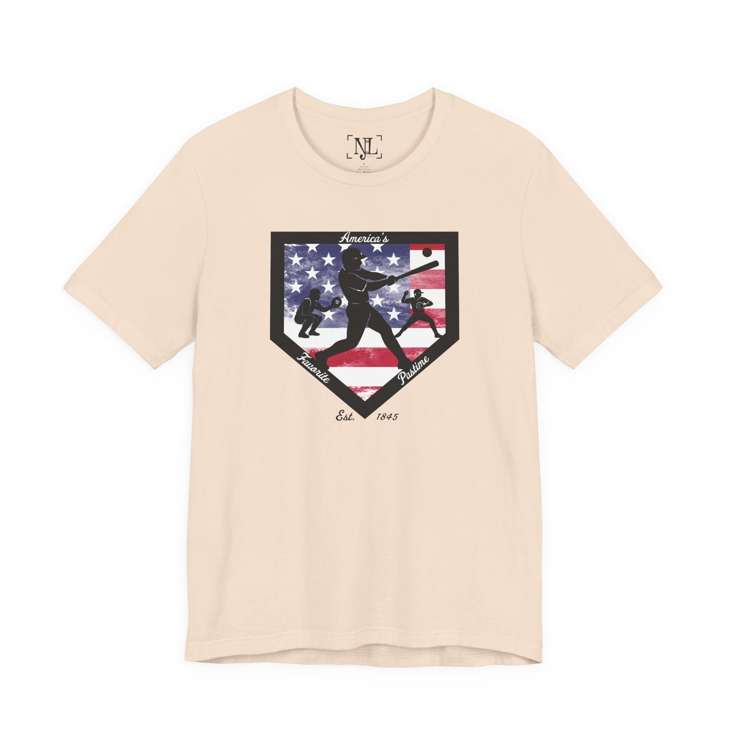 Baseball Home Plate USA Flag Tee — America's Favorite Pastime T-Shirt