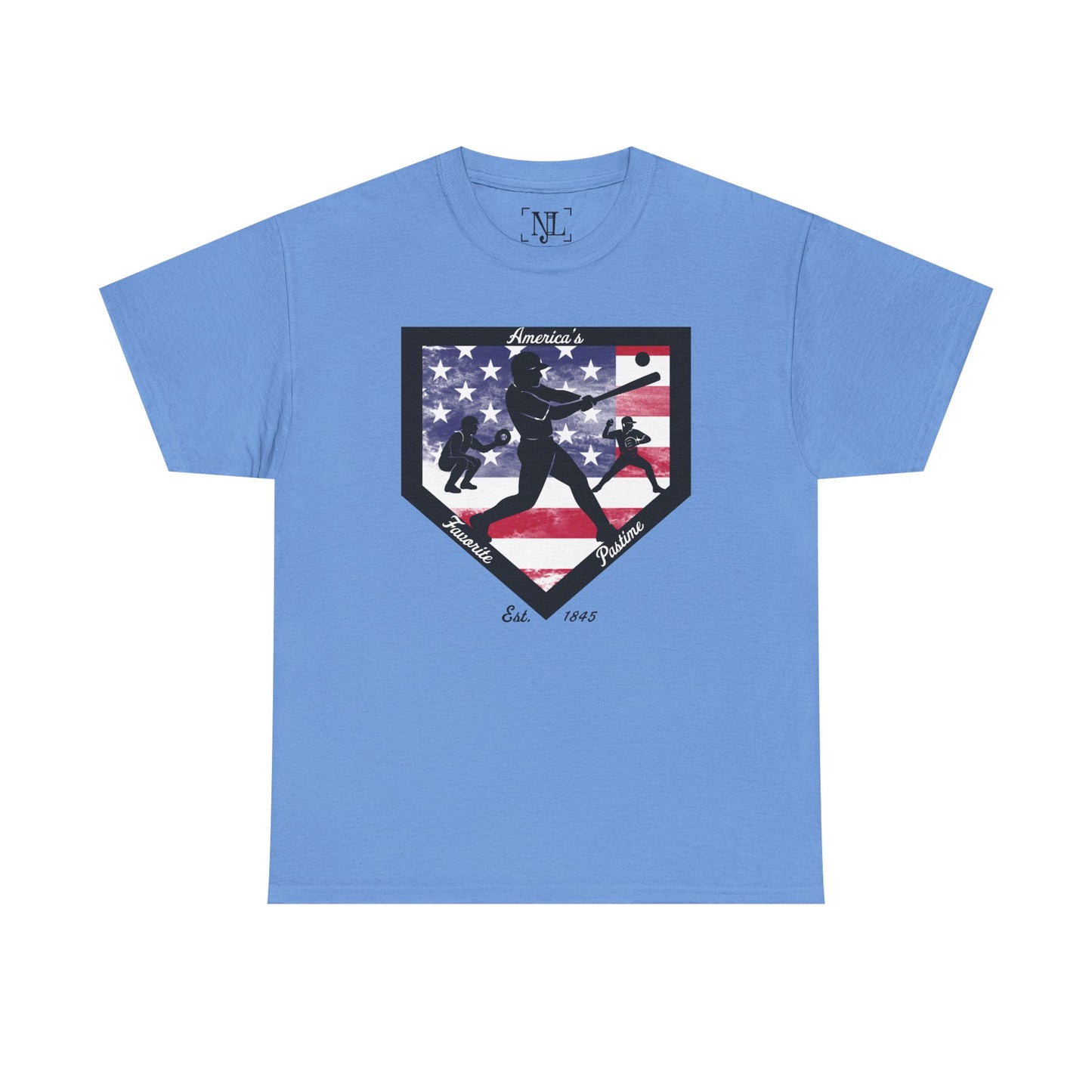 Baseball Home Plate American Flag T‑Shirt – America's Favorite Pastime Design