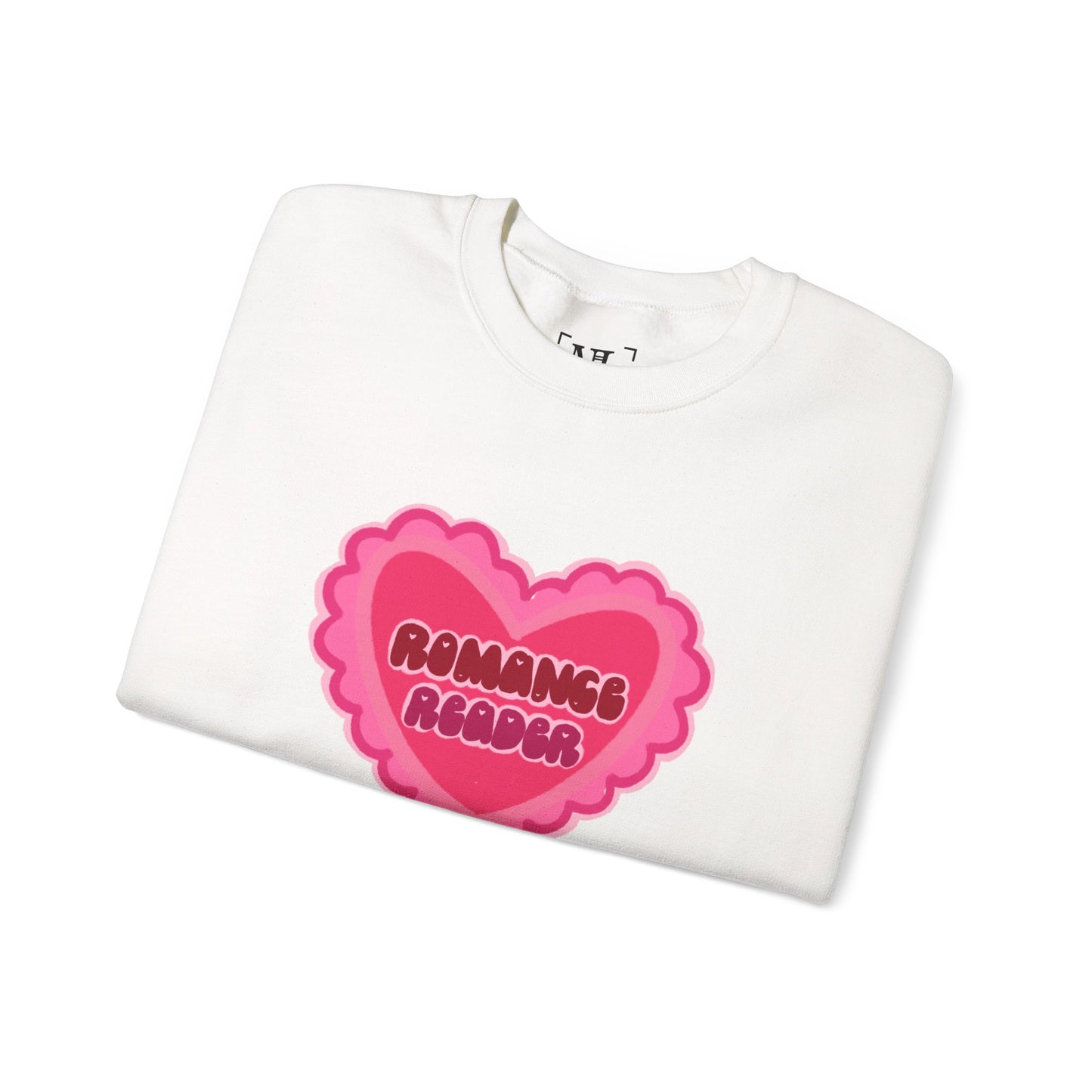 Romance Reader Heart Logo - Cozy Bookish Crewneck Sweatshirt