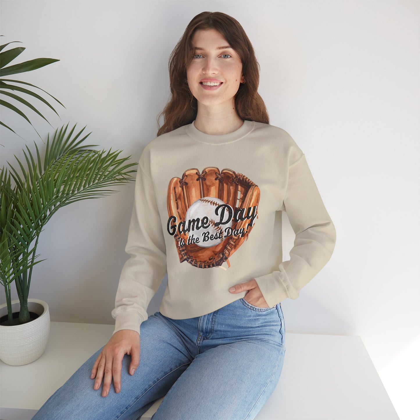 Game Day Baseball Sweatshirt — "Game Day is the Best Day" Crewneck