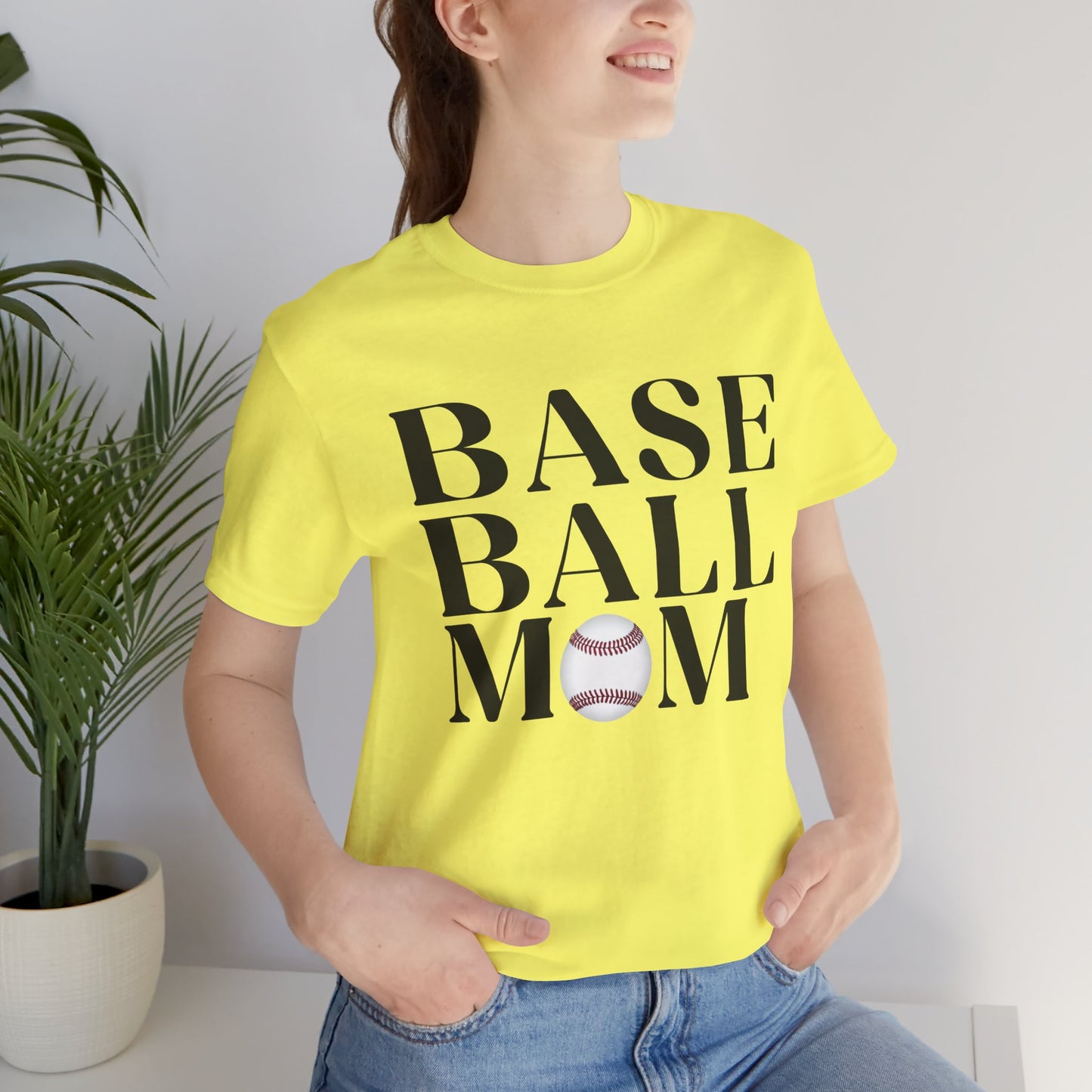 Baseball Mom T-Shirt – Retro Script with Baseball Graphic