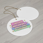 Book Lover Ceramic Ornament — "Just One More Chapter."