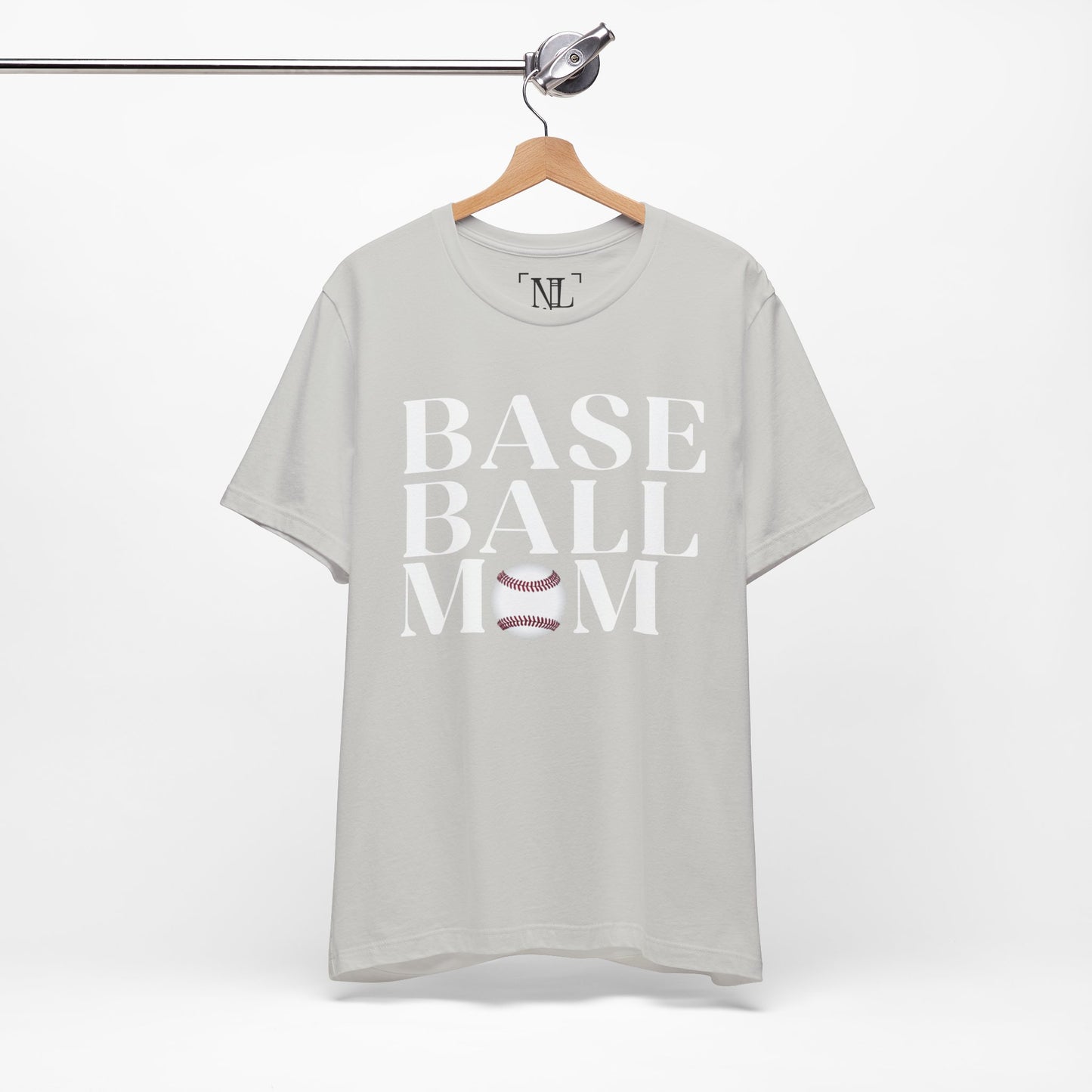 Baseball Mom T-Shirt – Retro Script with Baseball Graphic