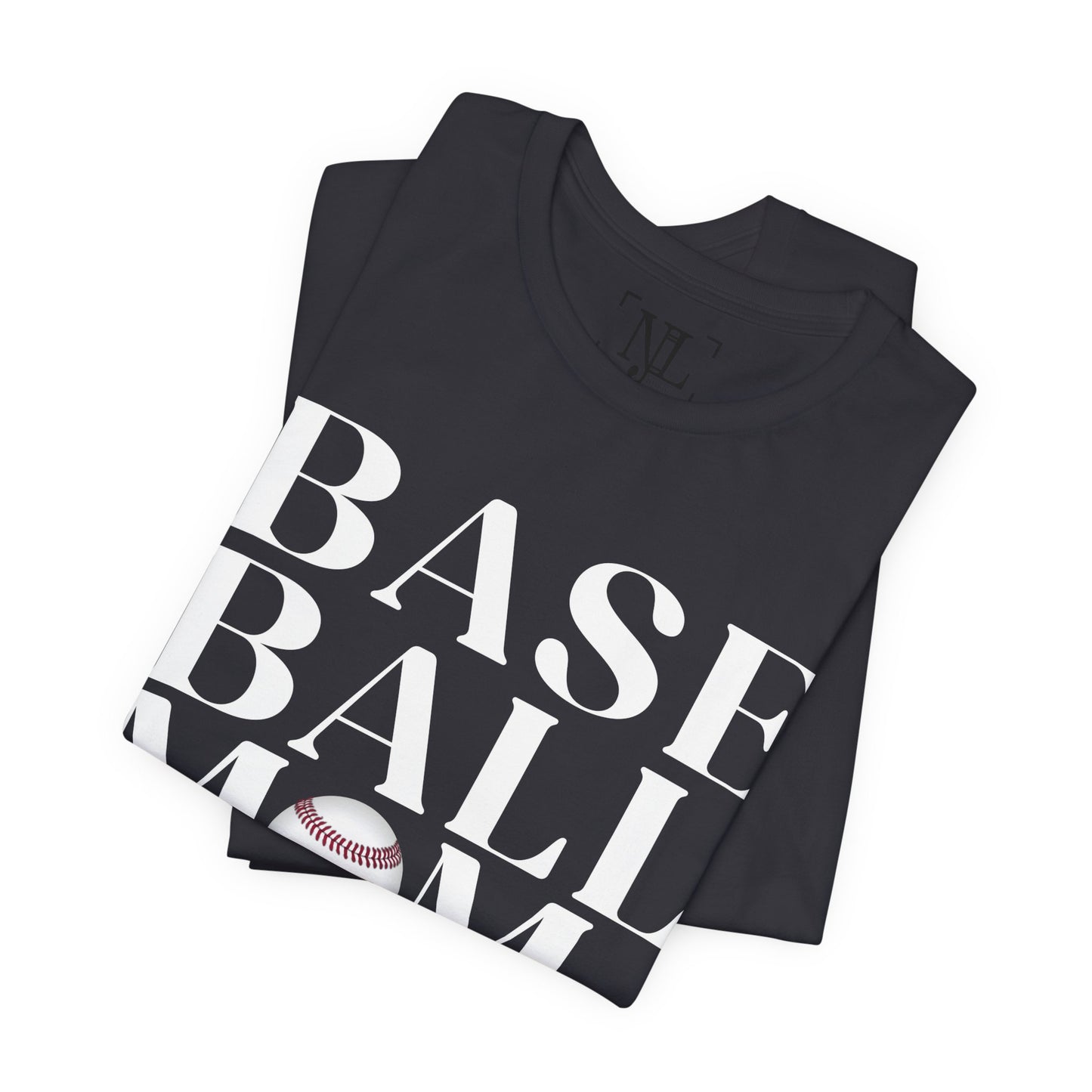 Baseball Mom T-Shirt – Retro Script with Baseball Graphic