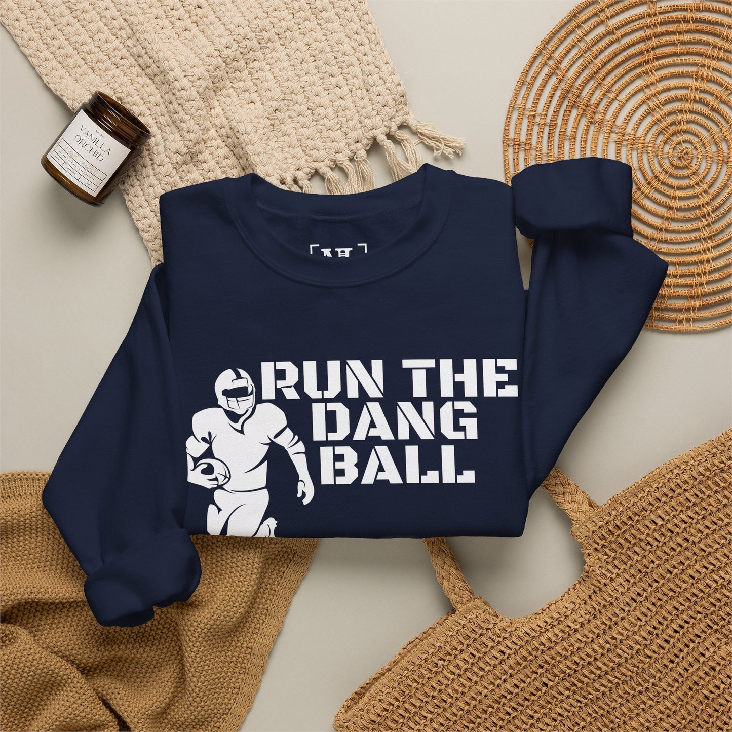 Football 'Run the Dang Ball' Crewneck Sweatshirt (White Text)