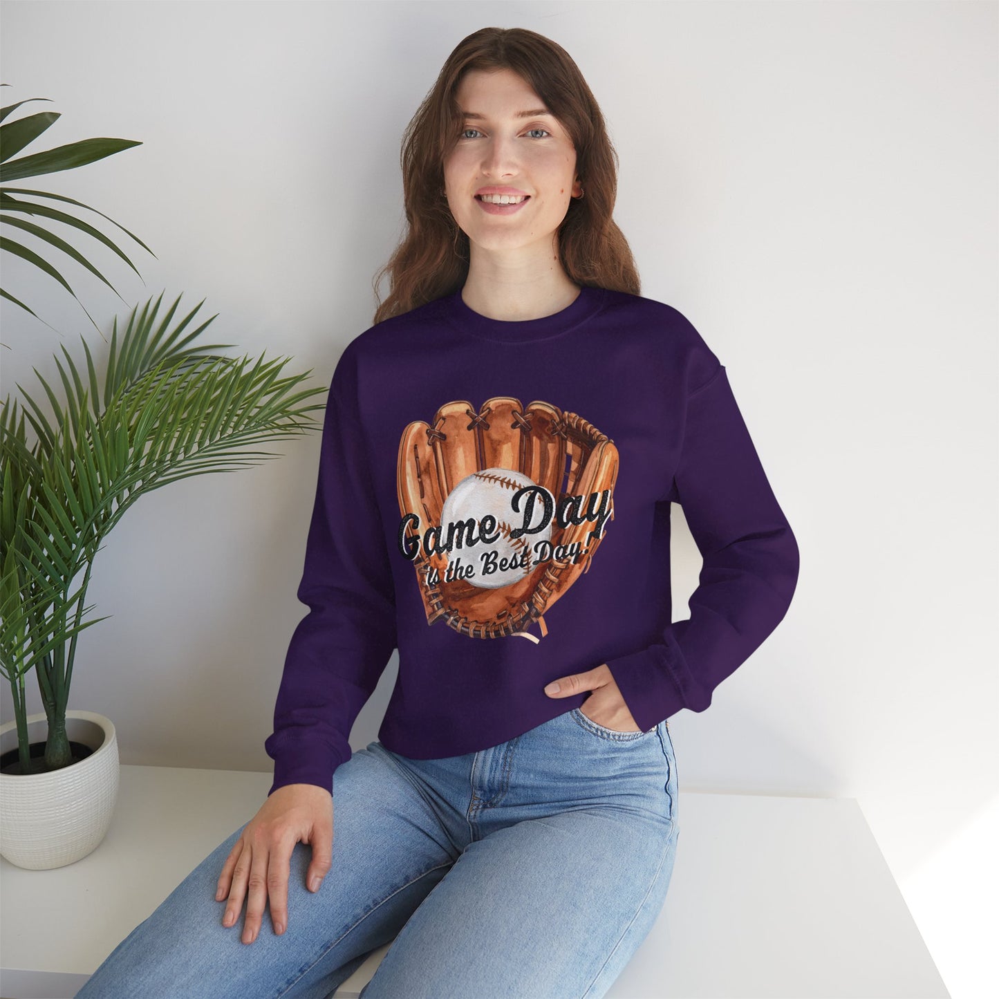 Game Day Baseball Sweatshirt — "Game Day is the Best Day" Crewneck