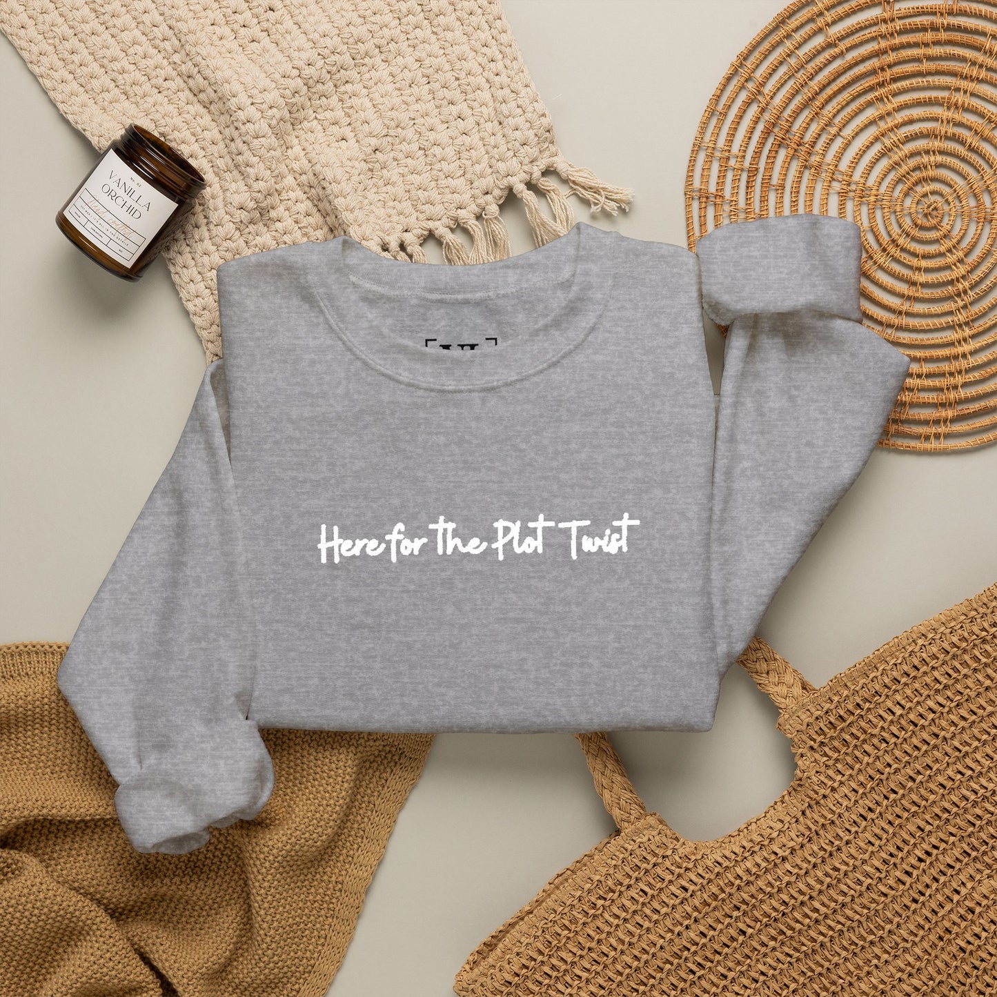 Here for the Plot Twist - Bookish Villa Inspired Embroidered Sweatshirt