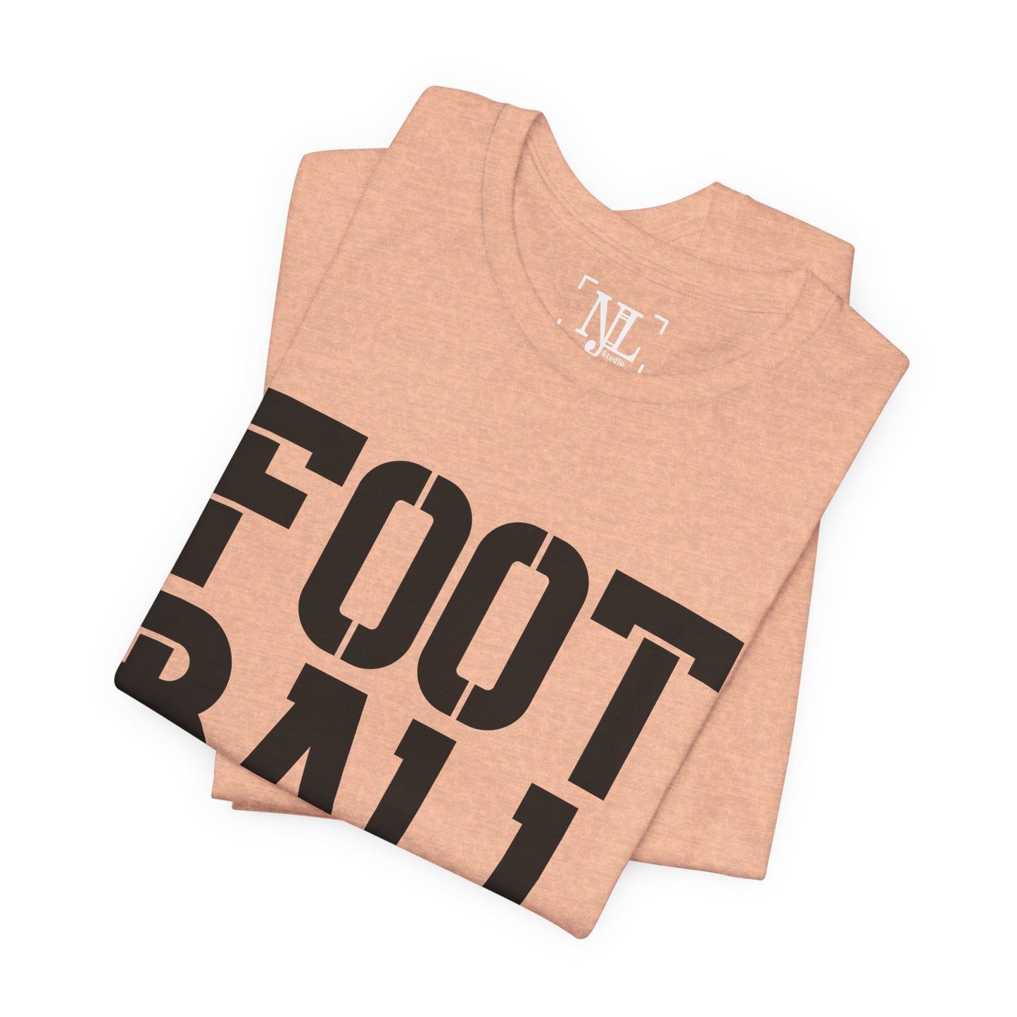 Football Mom T-Shirt – Bold Stacked Text with Football Graphic