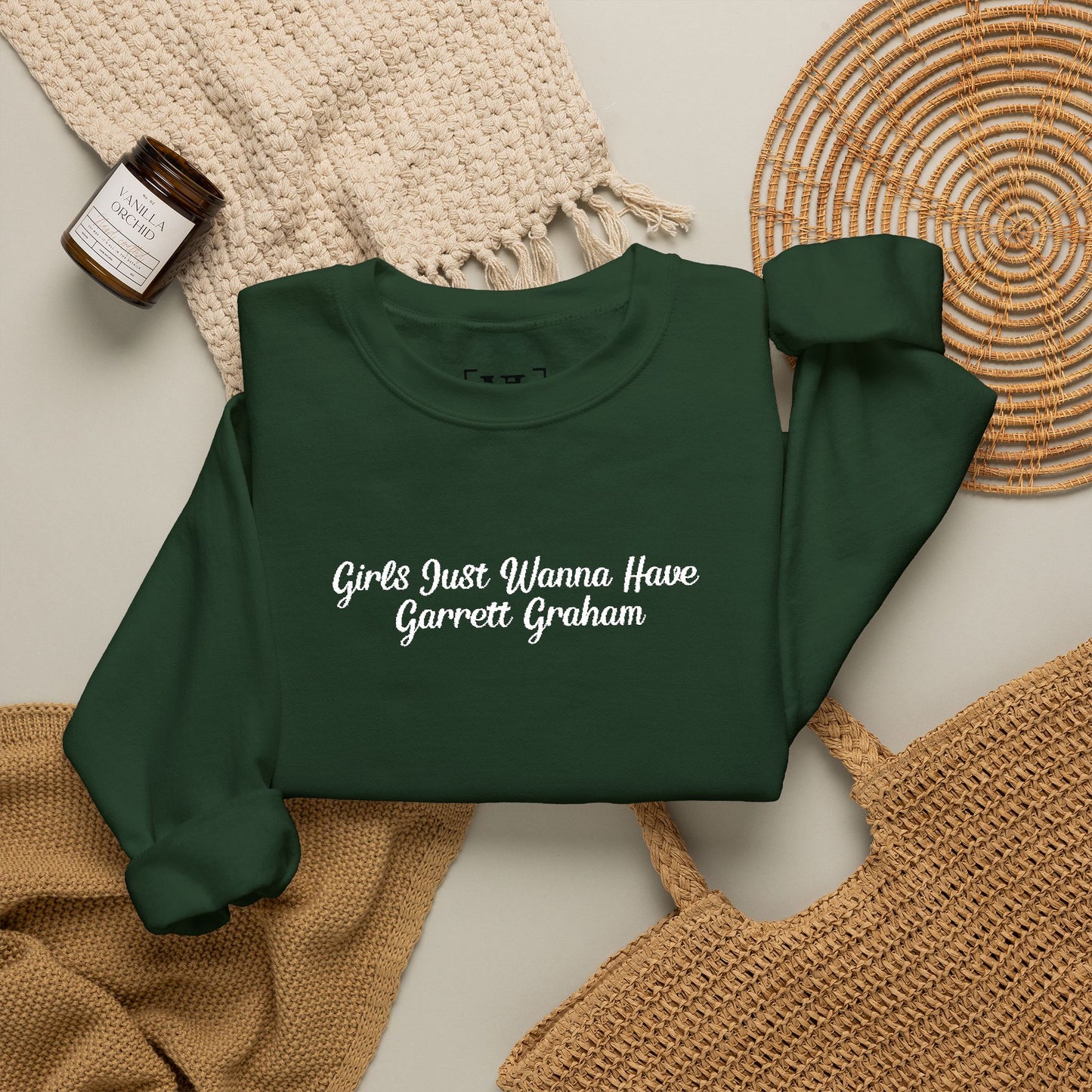 Girls Just Wanna Have Garrett Graham - Hockey Romance Inspired Embroidered Sweatshirt