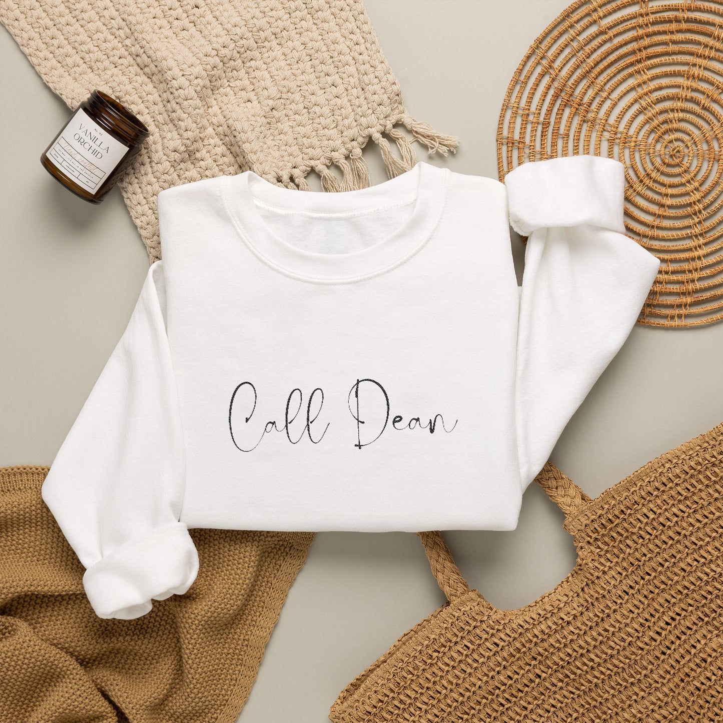 Call Dean - Hockey Romance Inspired Embroidered Sweatshirt