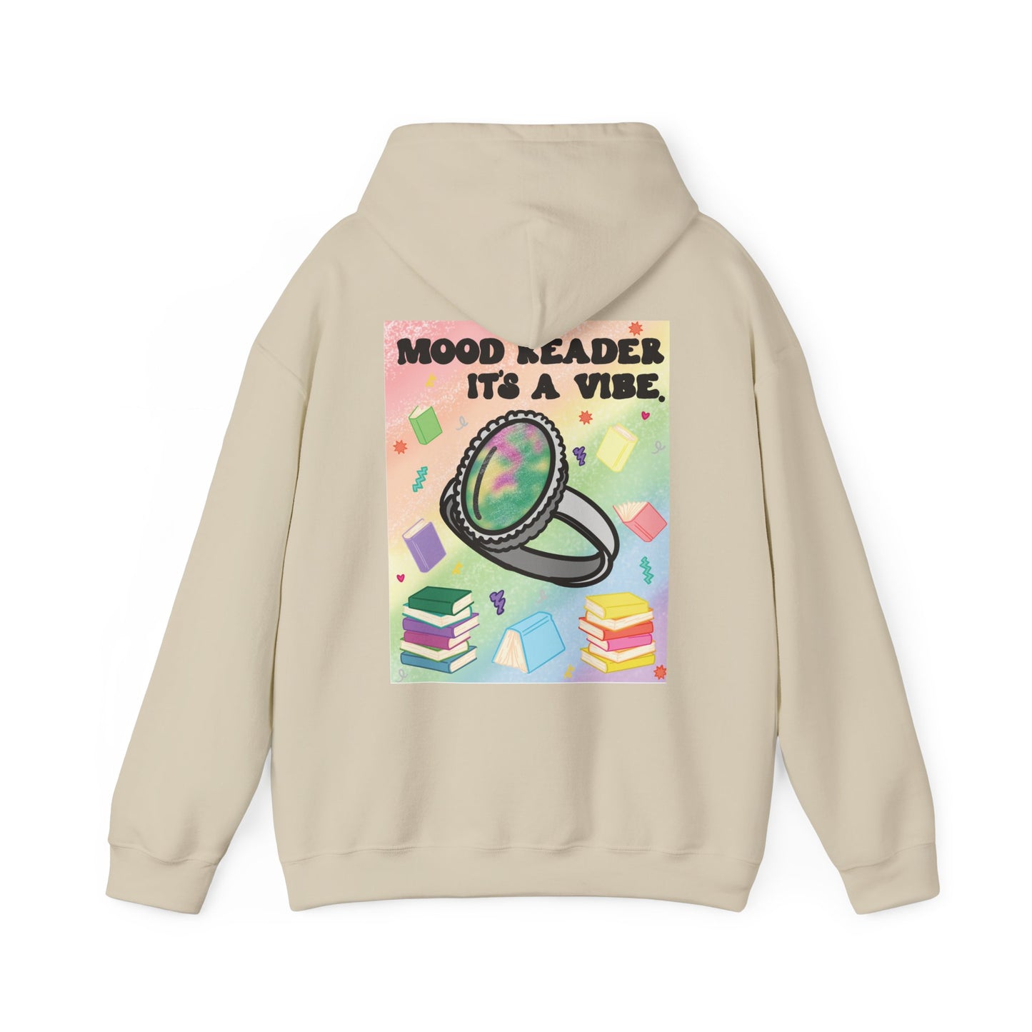 Mood Reader It's a Vibe Book Lover Pullover Graphic Hoodie (Black Text)